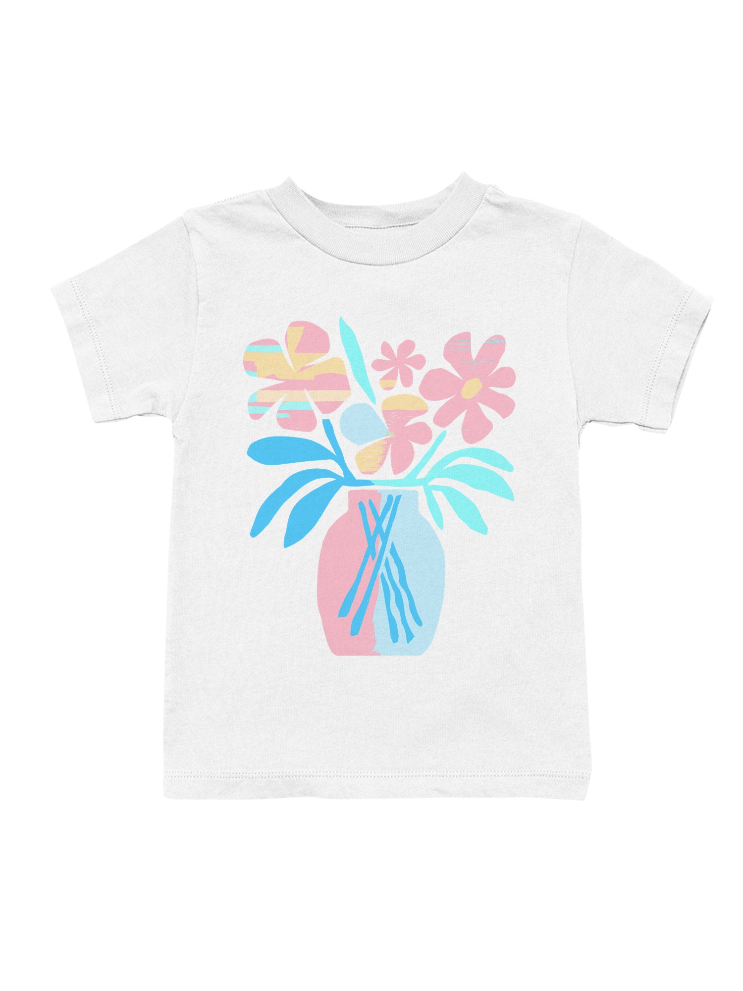Vibrant Floral Art Print Youth's T-shirt - Picture 4 of 6