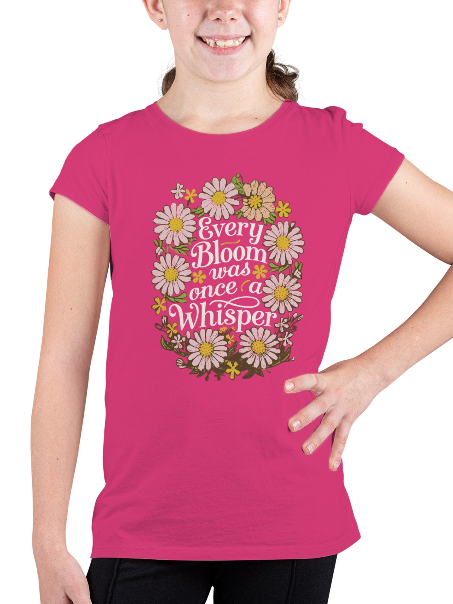 Floral Whisper Art Print Youth's T-shirt - Picture 5 of 6