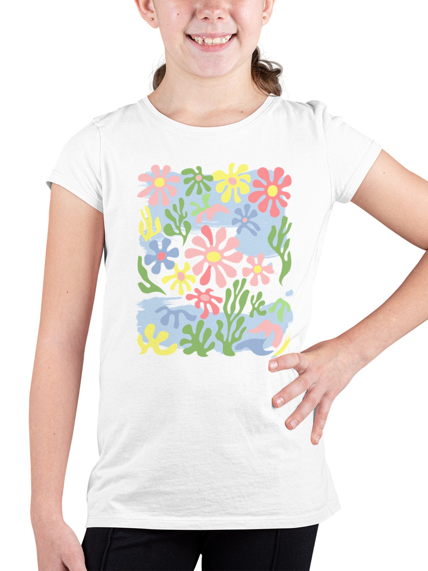 Floral Garden Art Print Youth's T-shirt - Picture 5 of 6