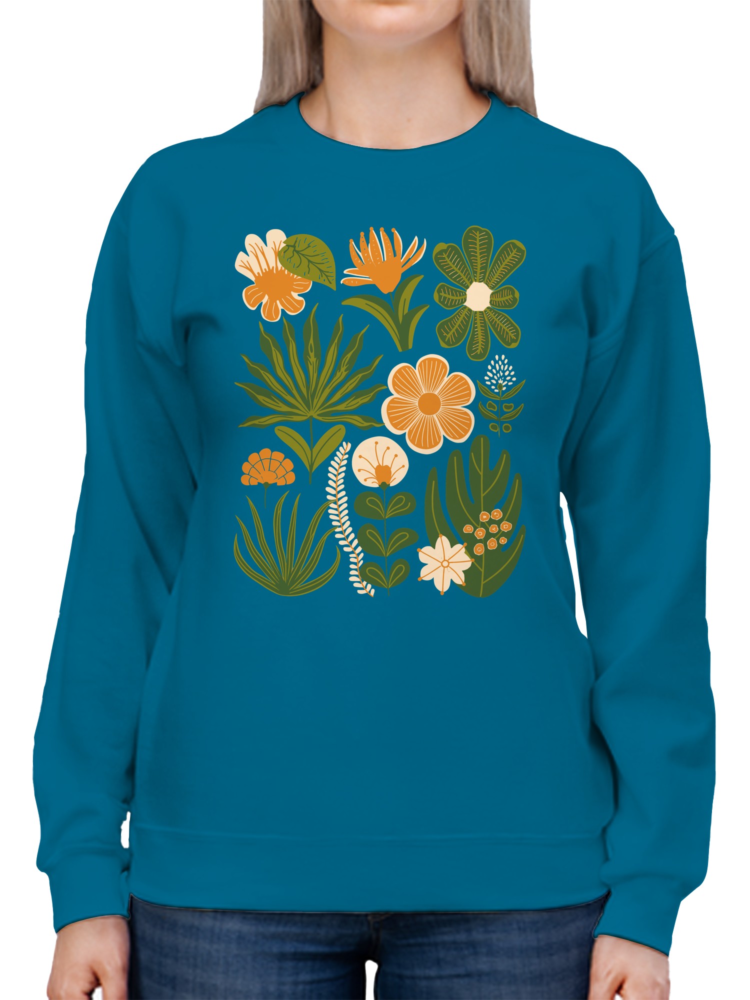 Tropical Floral Graphic Damen Sweatshirt - Bild 5 von 6
