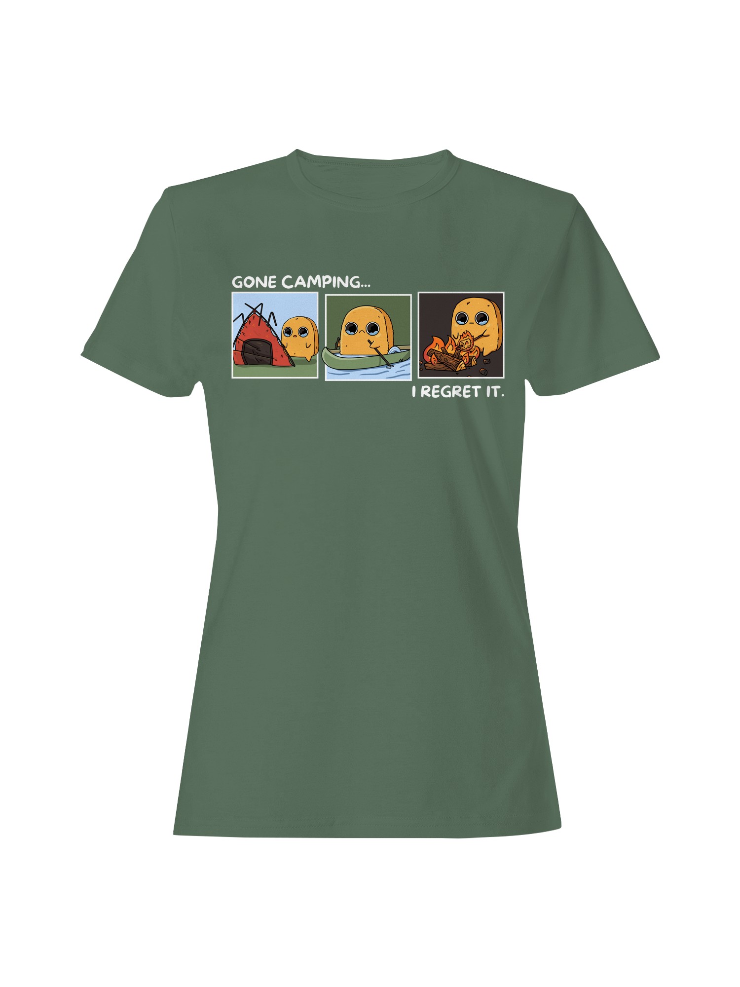 Offiziell lizenziertes Sad Nuggie Camping Damen T-Shirt - Bild 4 von 6