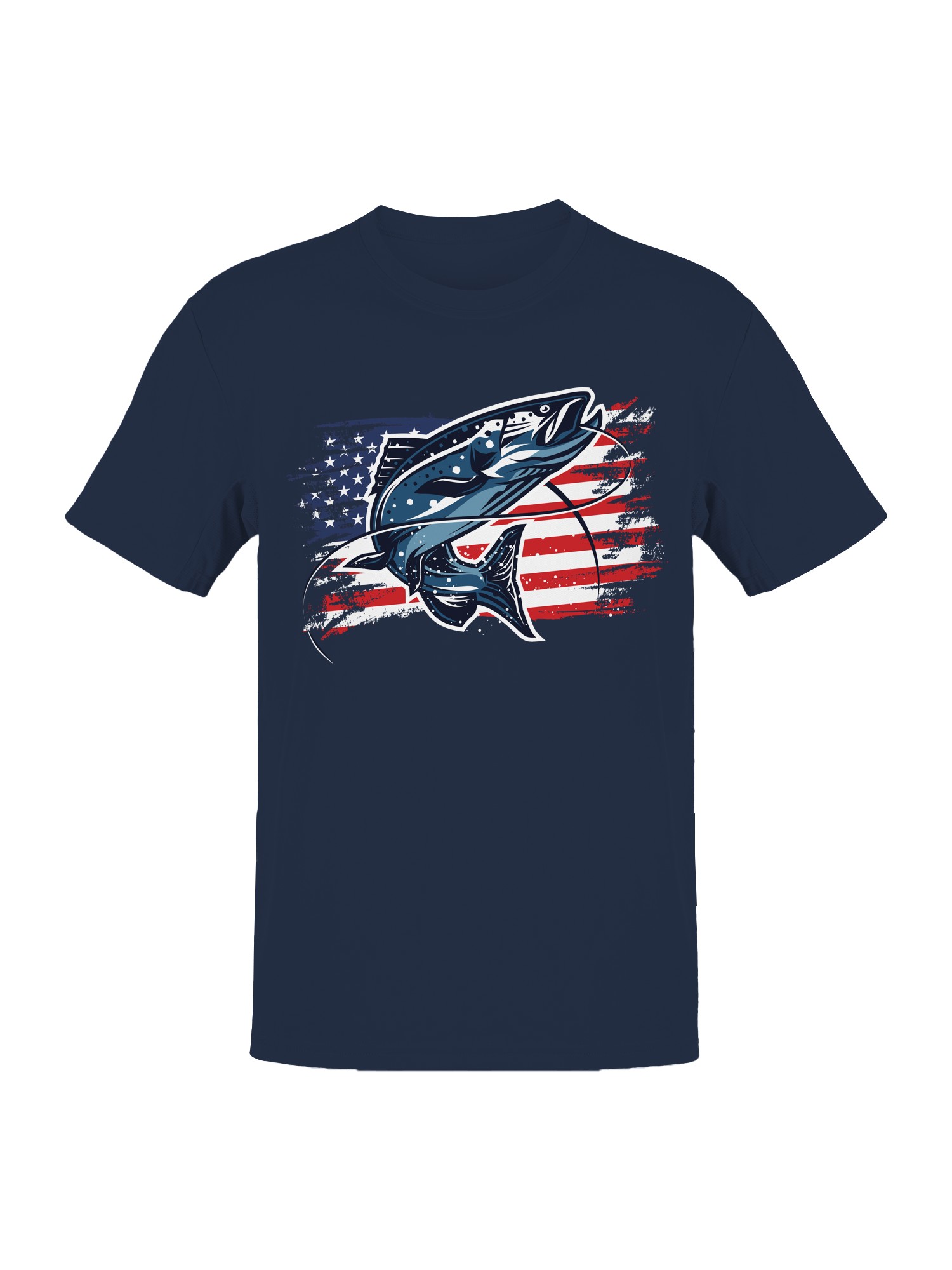 Patriotic Fishing American Flag Men’s T-shirt