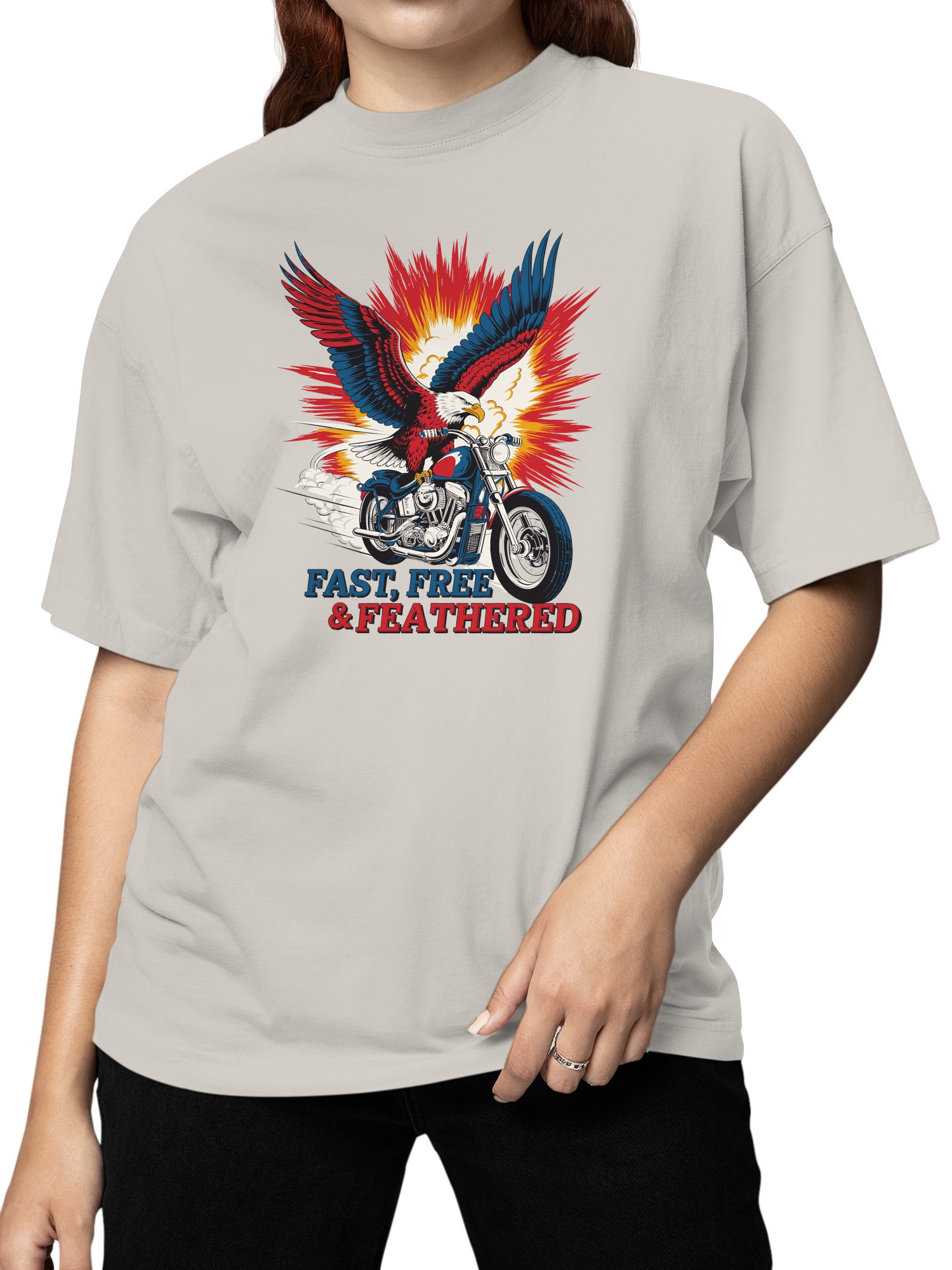 Eagle Motorcycle Art Women's T-shirt - Picture 5 of 6