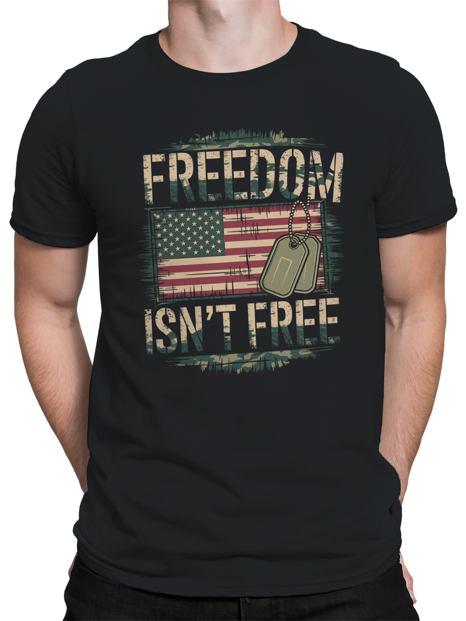 Patriotic Freedom for all Men's T-shirt - Picture 5 of 6