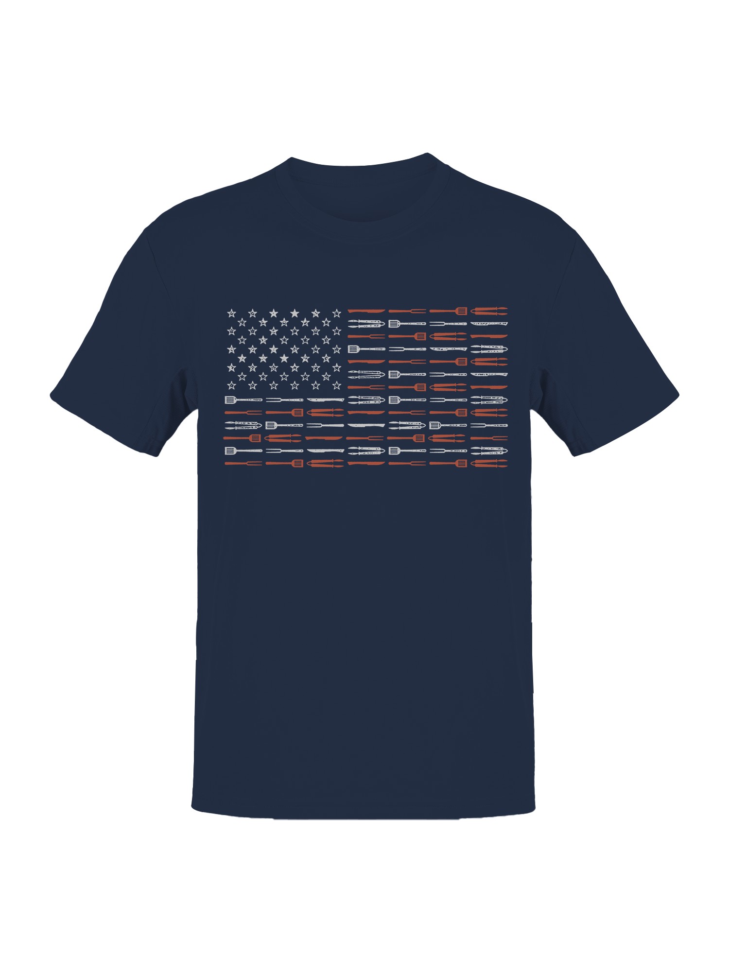 Patriotic BBQ Flag Men's T-shirt - Picture 4 of 6