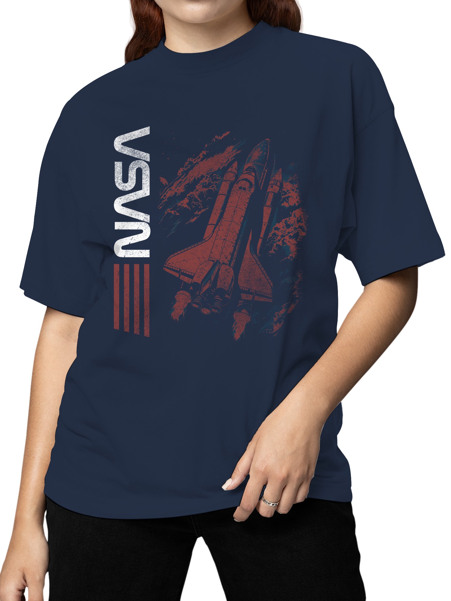 Officially Licensed Nasa Vintage Space Shuttle Graphic Women's T-shirt - Picture 8 of 9