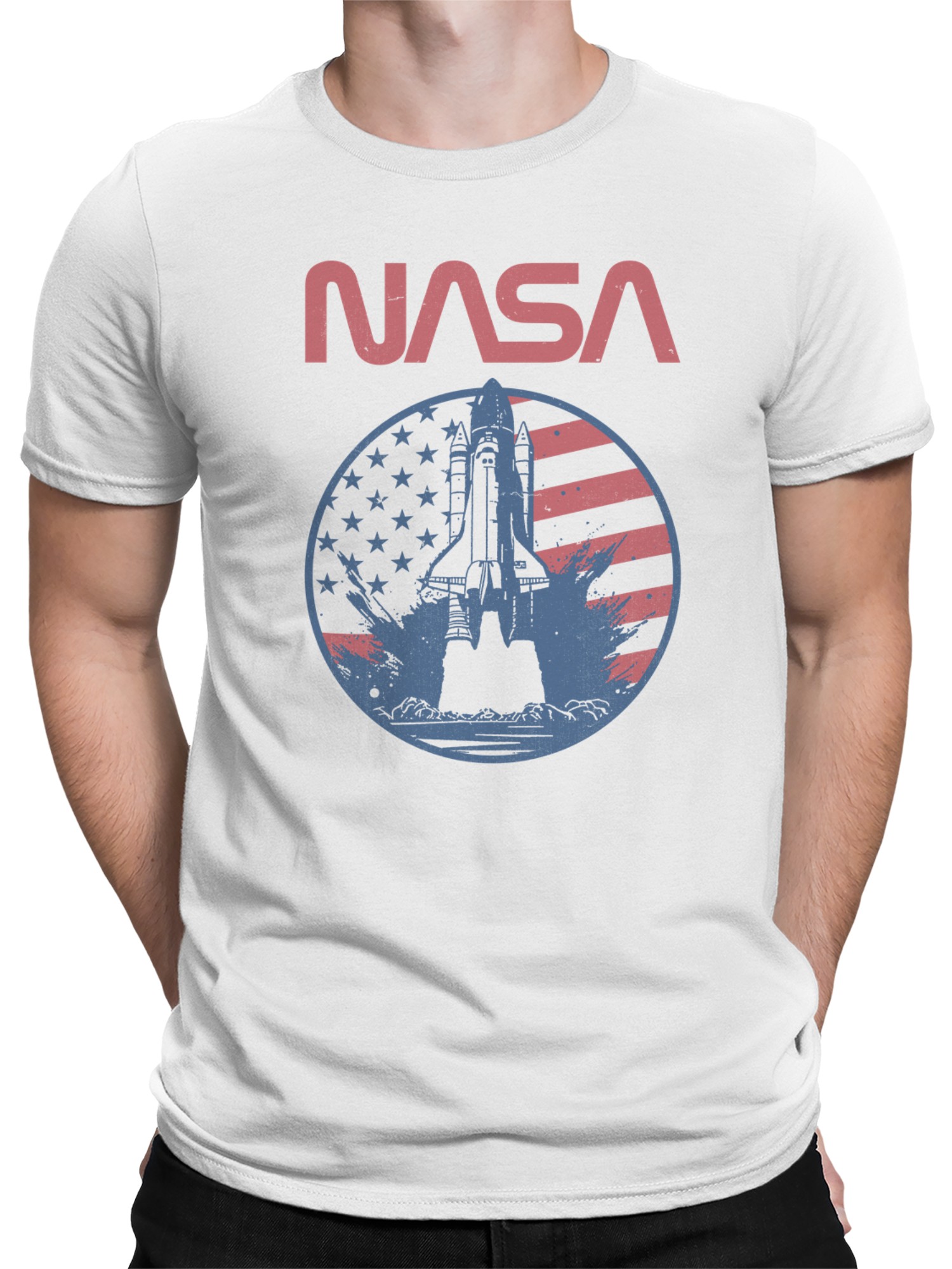 Officially Licensed NASA Vintage NASA Rocket Men's T-shirt - Imagen 5 de 6