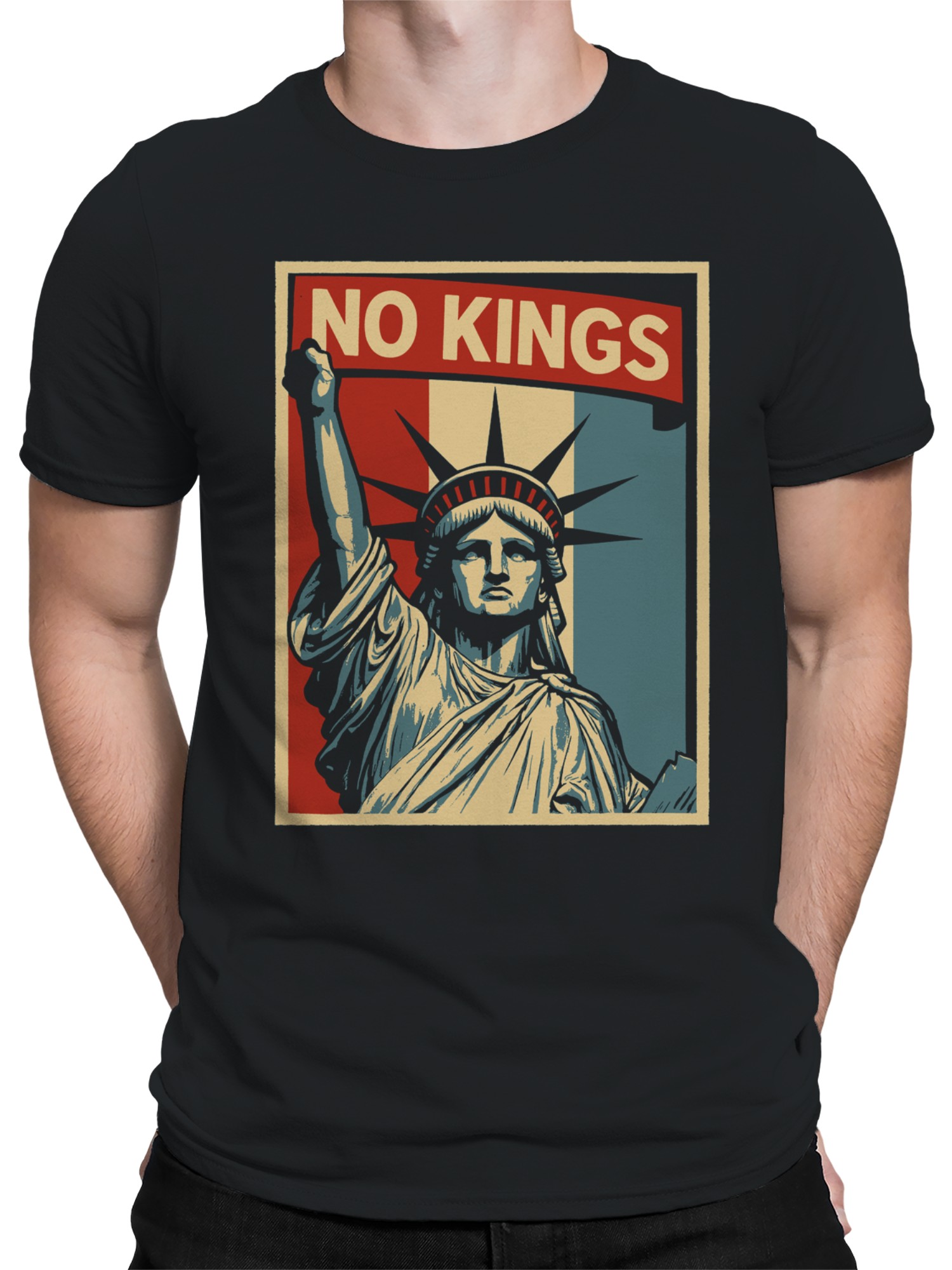 No Kings Liberty Statue Men's T-shirt - Picture 5 of 6