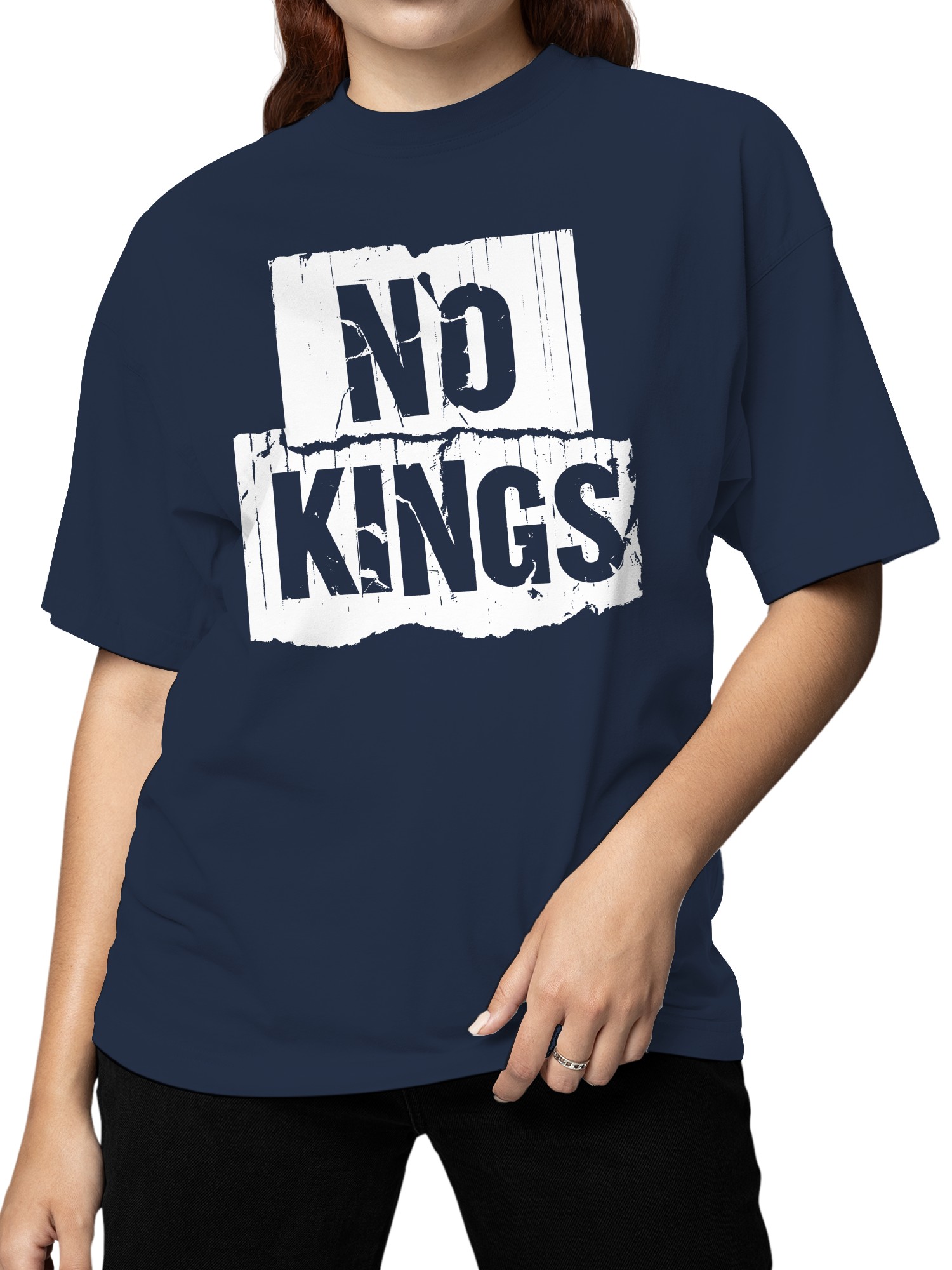 No Kings Grunge Art Women's T-shirt - Picture 8 of 9