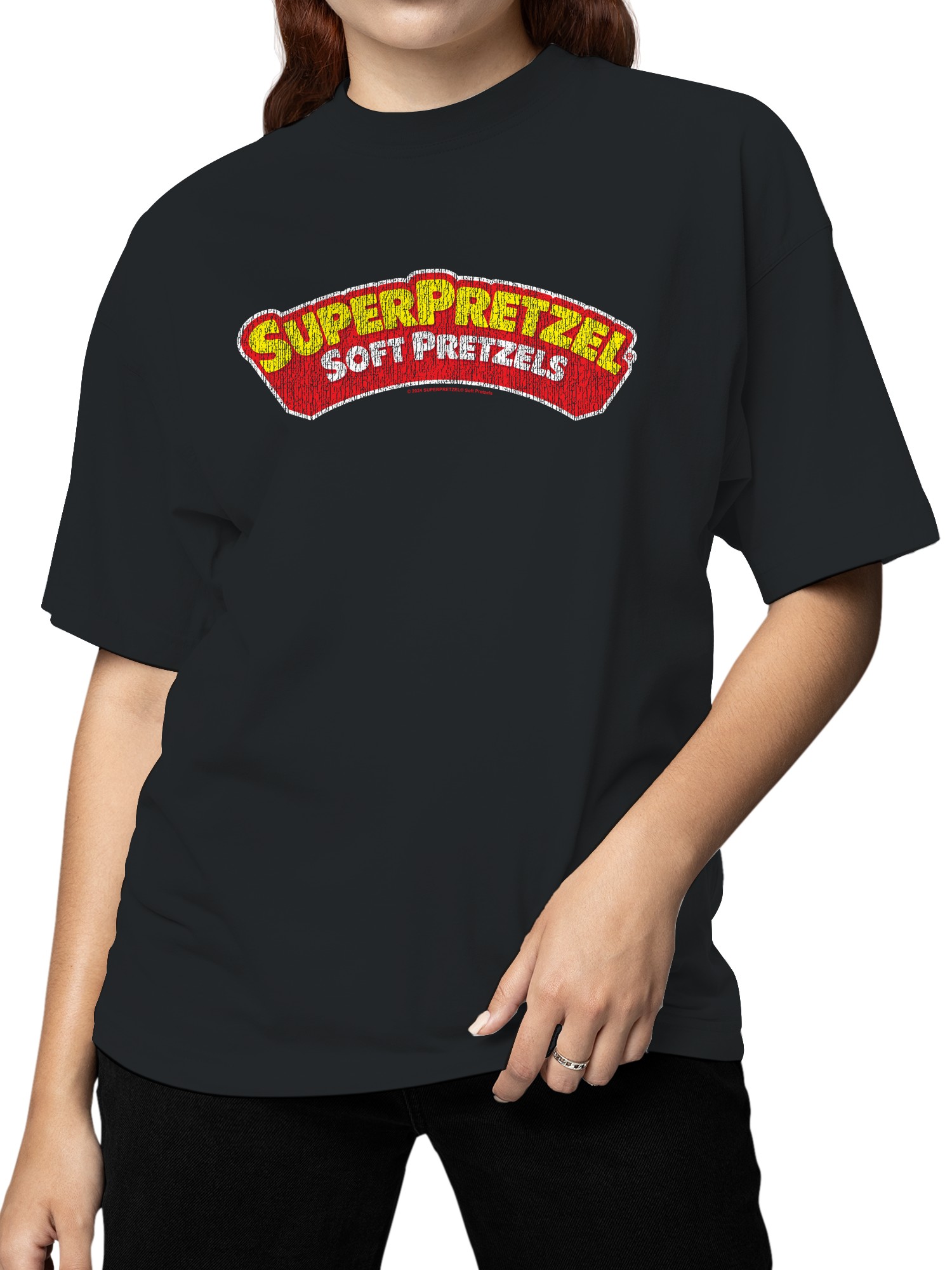 Officially Licensed Super Pretzel Soft Pretzels Classic Logo Women's T-shirt - Picture 8 of 12