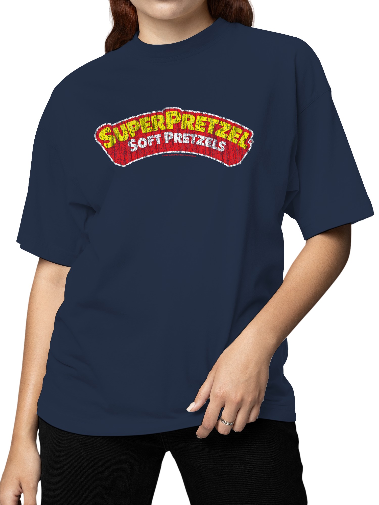Officially Licensed Super Pretzel Soft Pretzels Classic Logo Women's T-shirt - Picture 11 of 12