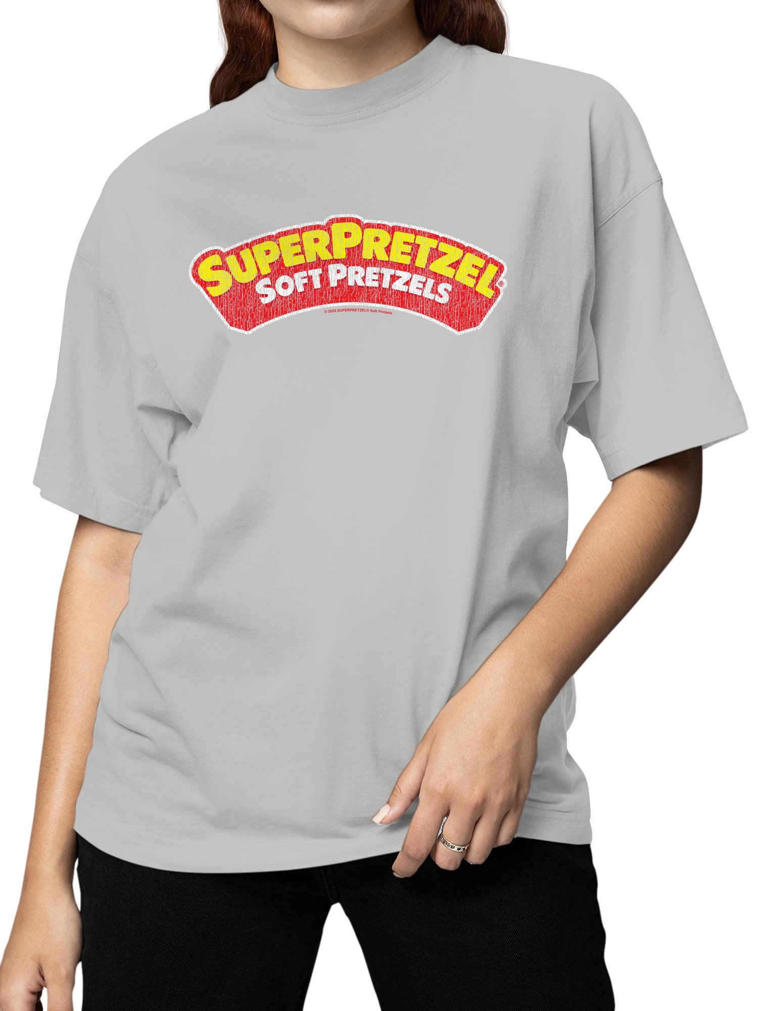Officially Licensed Super Pretzel Soft Pretzels Classic Logo Women's T-shirt - Picture 5 of 12