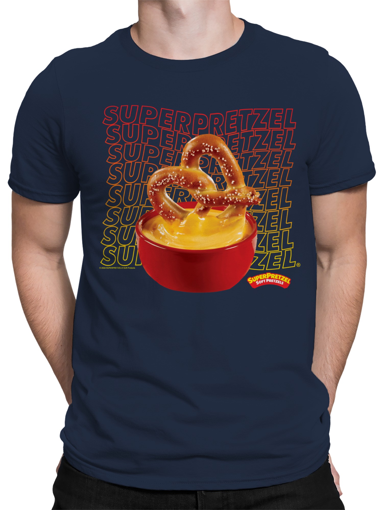 Camiseta para hombre Super Pretzel Delicious Pretzel Cheese Delight con licencia oficial - Imagen 11 de 12
