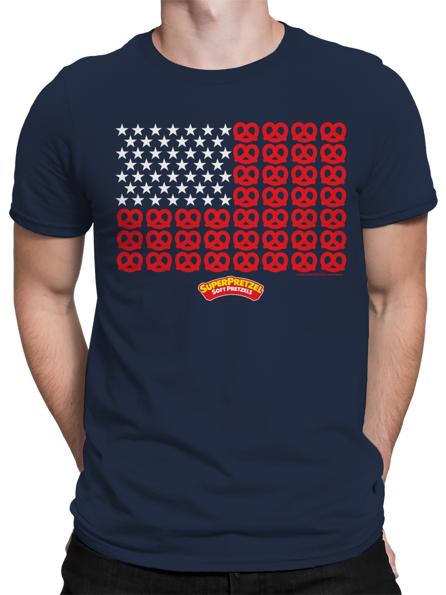 Camiseta para hombre Super Pretzel Pretzel con licencia oficial estrellas y rayas - Imagen 5 de 9