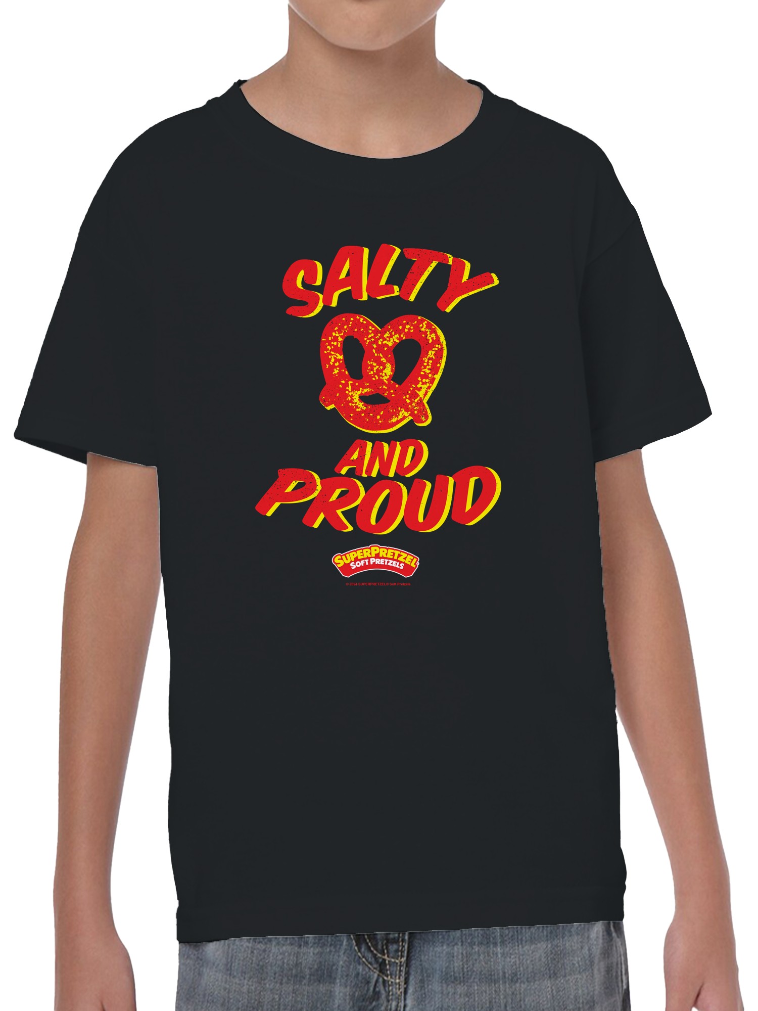 Officially Licensed Super Pretzel Salty and Proud Pretzel Youth's T-shirt - Picture 5 of 6