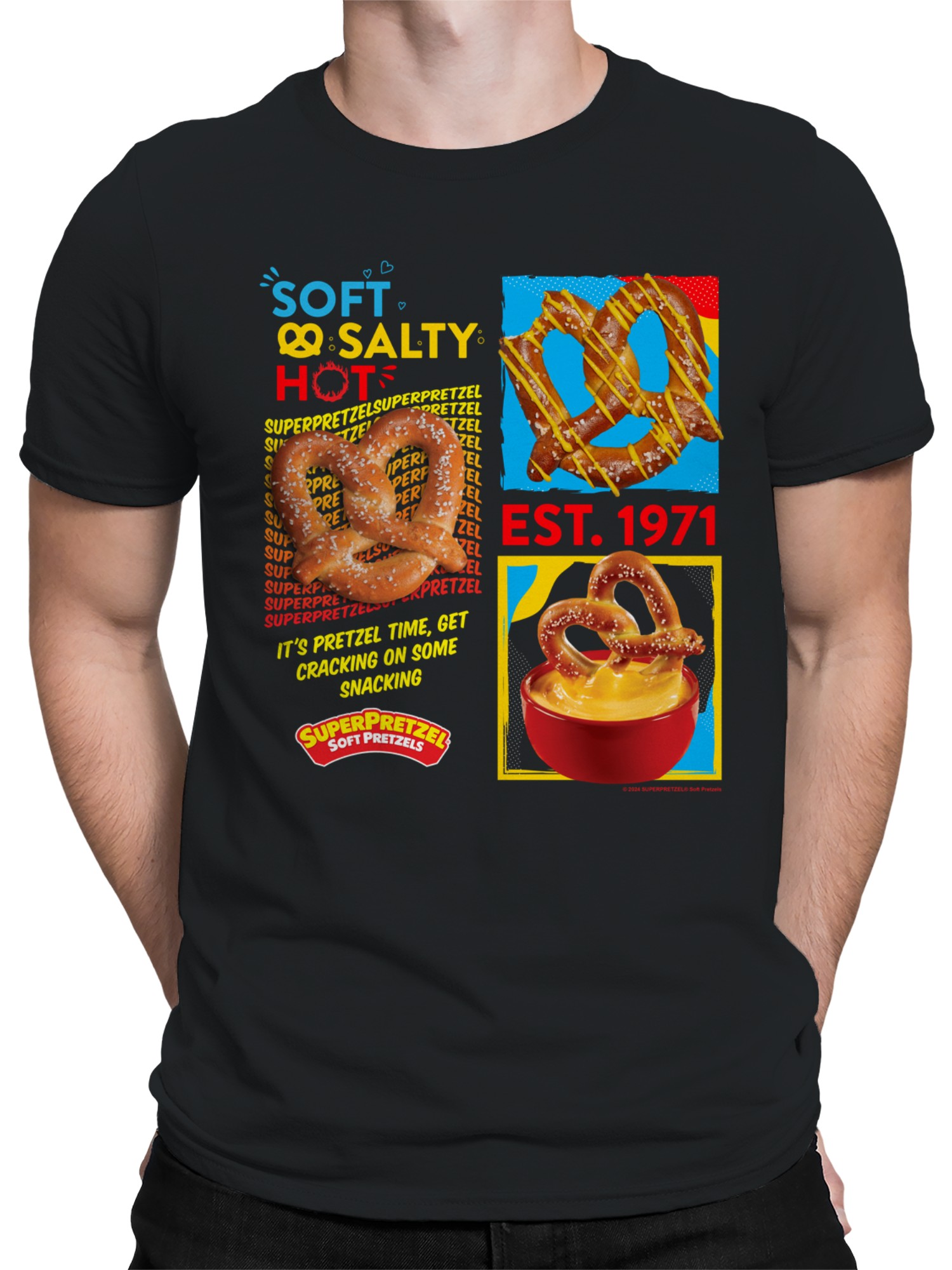 Officially Licensed Super Pretzel Soft, Salty & Hot: Men's T-shirt - Picture 5 of 9