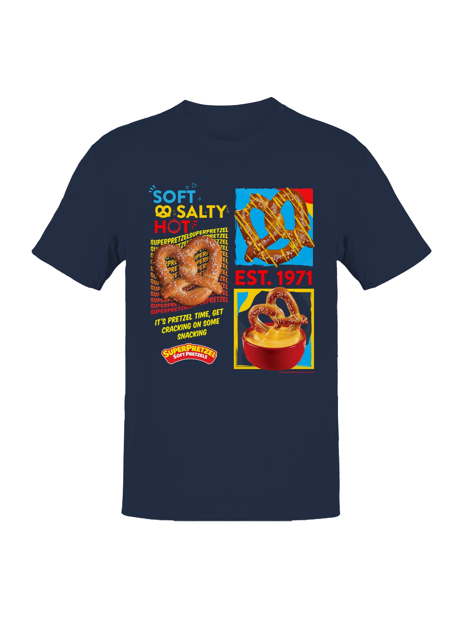 Officially Licensed Super Pretzel Soft, Salty & Hot: Men's T-shirt - Picture 7 of 9