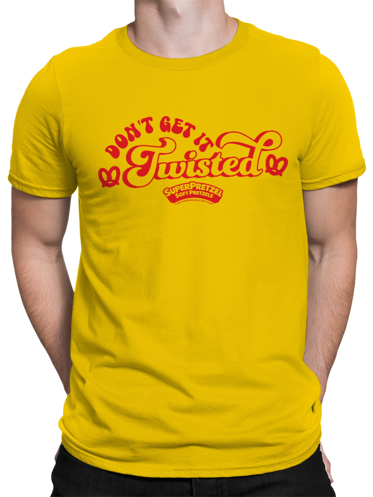 Officially Licensed Super Pretzel Don't Get It Twisted Fun Men's T-shirt - Picture 5 of 6