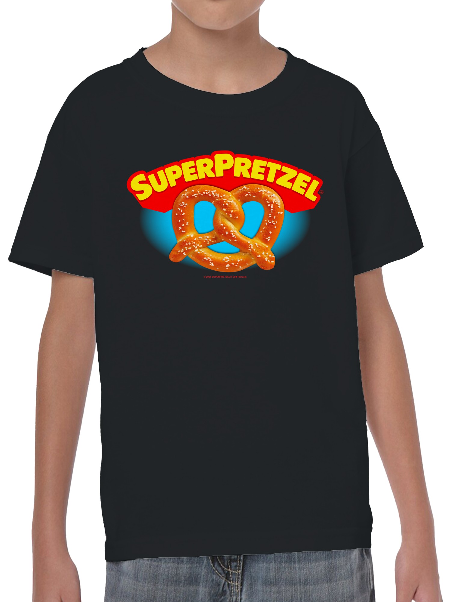 Officially Licensed Super Pretzel Classic Logo Design Youth's T-shirt - Picture 5 of 6