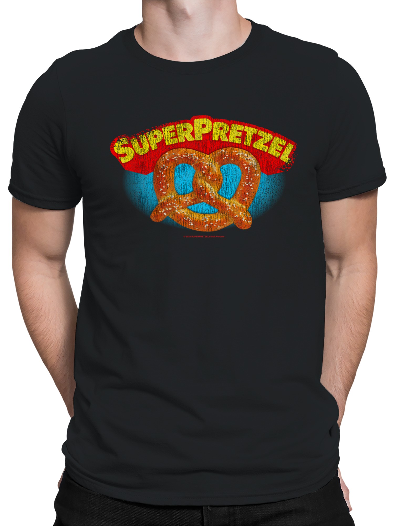Camiseta para hombre Super Pretzel con licencia oficial diseño de logotipo vintage - Imagen 8 de 9