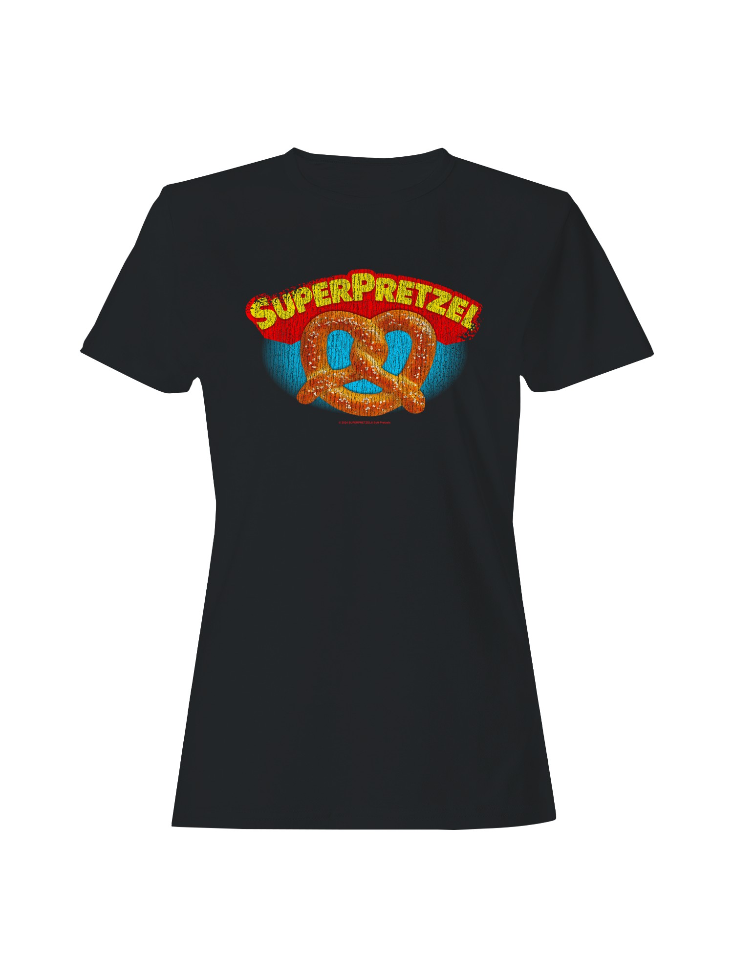 Officially Licensed Super Pretzel Vintage Logo Design Women's T-shirt - Picture 7 of 12