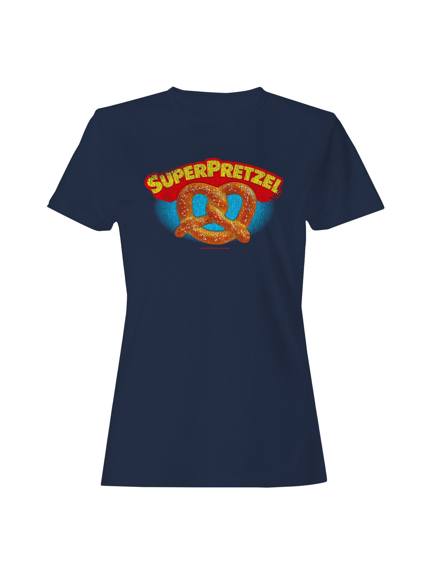 Officially Licensed Super Pretzel Vintage Logo Design Women's T-shirt - Picture 10 of 12