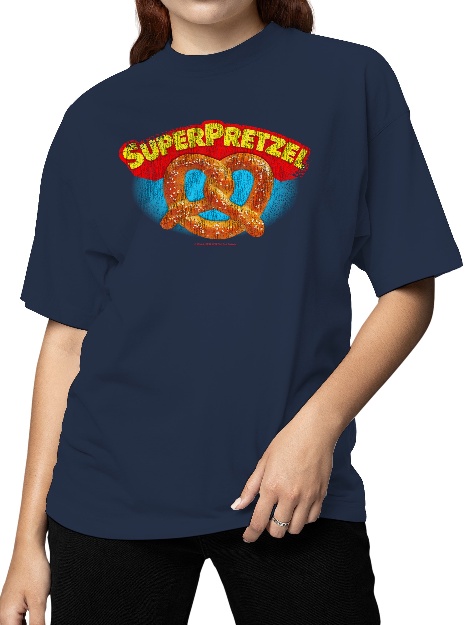 Officially Licensed Super Pretzel Vintage Logo Design Women's T-shirt - Picture 11 of 12