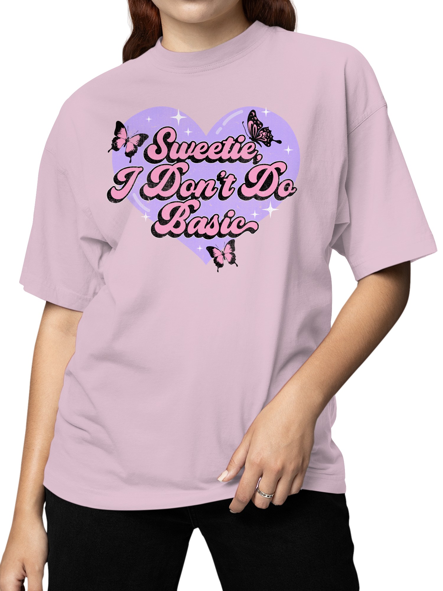 Sweetie, I Don’t Do Basic Heart Women's T-shirt - Picture 8 of 9