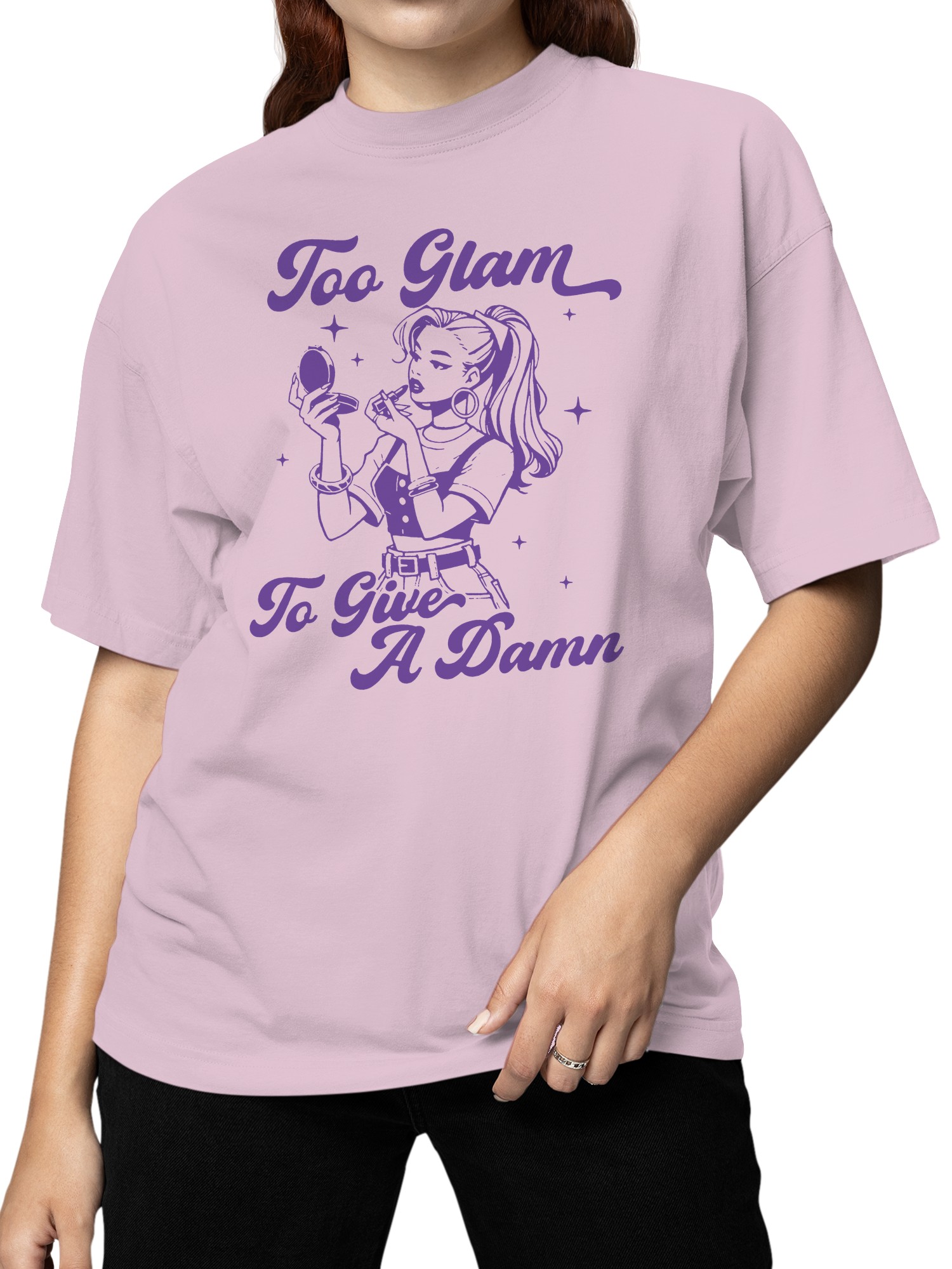 Too Glam to Give a Damn Art Women's T-shirt - Picture 5 of 6