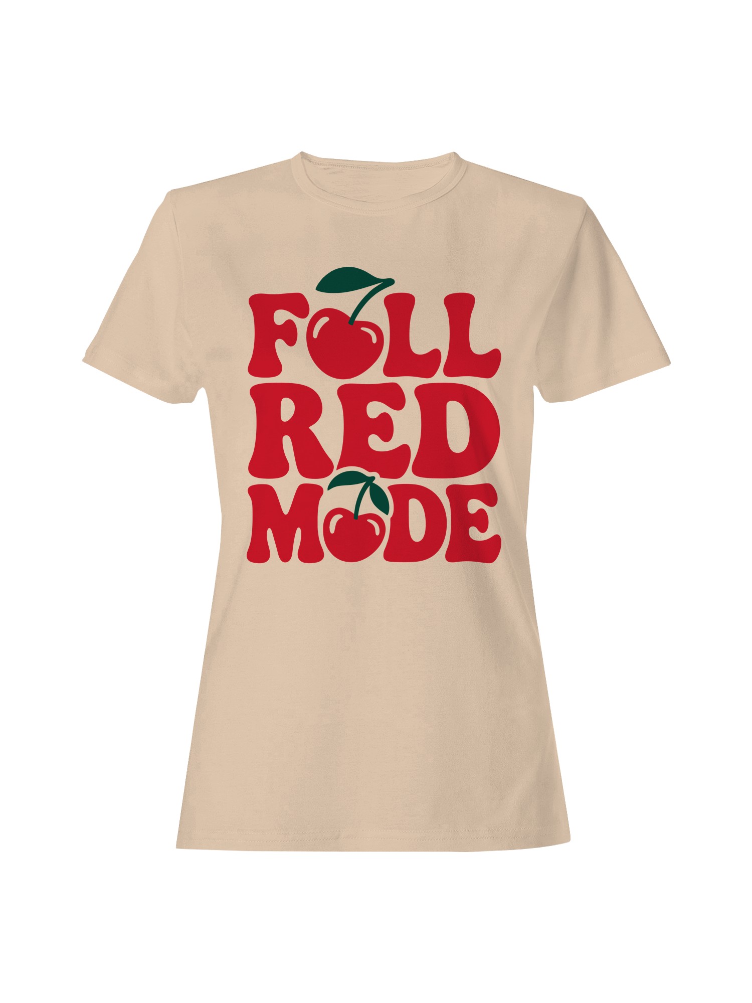 Full Red Mode Cherry Design Damen T-Shirt - Bild 7 von 9
