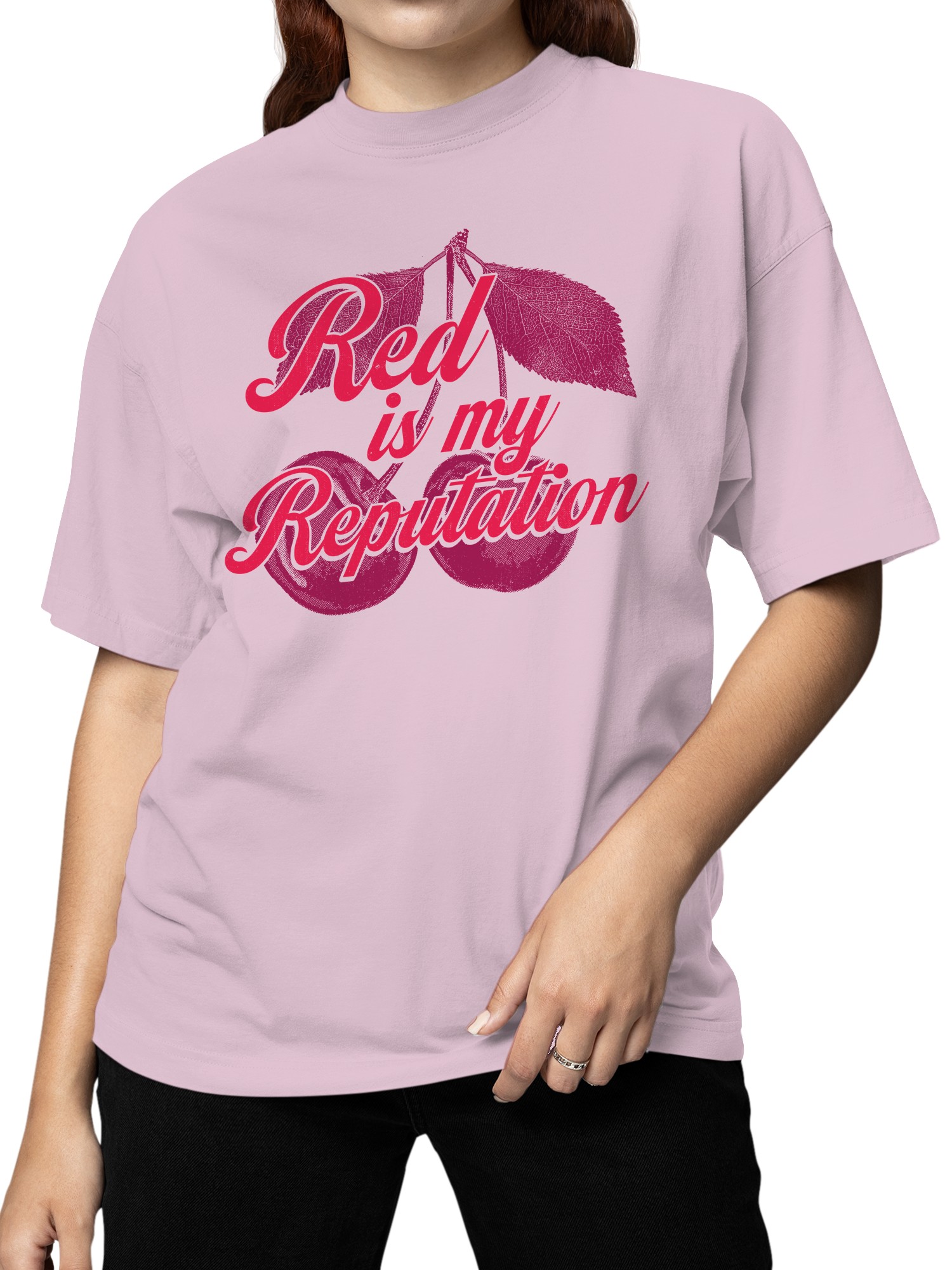 Red is My Reputation Cherry Art Damen T-Shirt - Bild 5 von 6