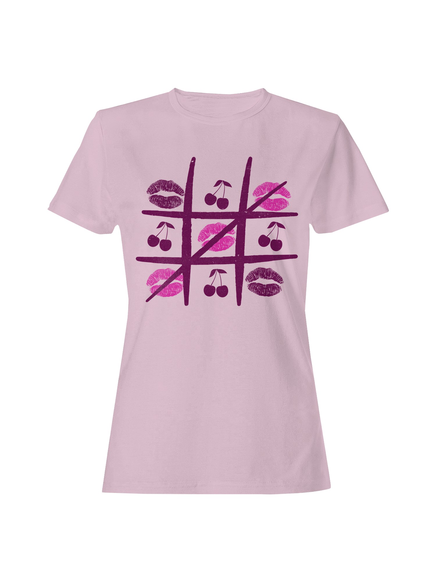 Tic Tac Toe Cherries & Kisses Damen T-Shirt - Bild 4 von 6