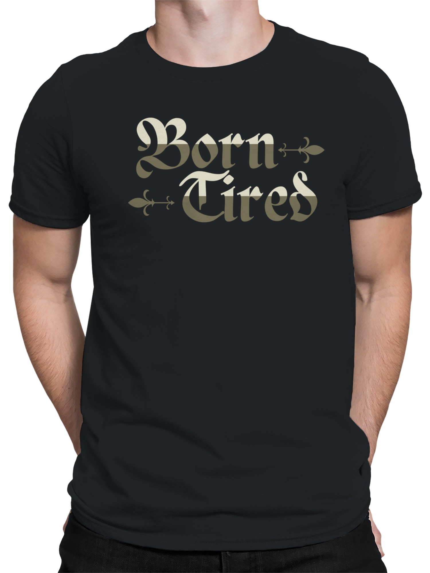 Camiseta para hombre vintage con diseño "Born Tired" - Imagen 8 de 9