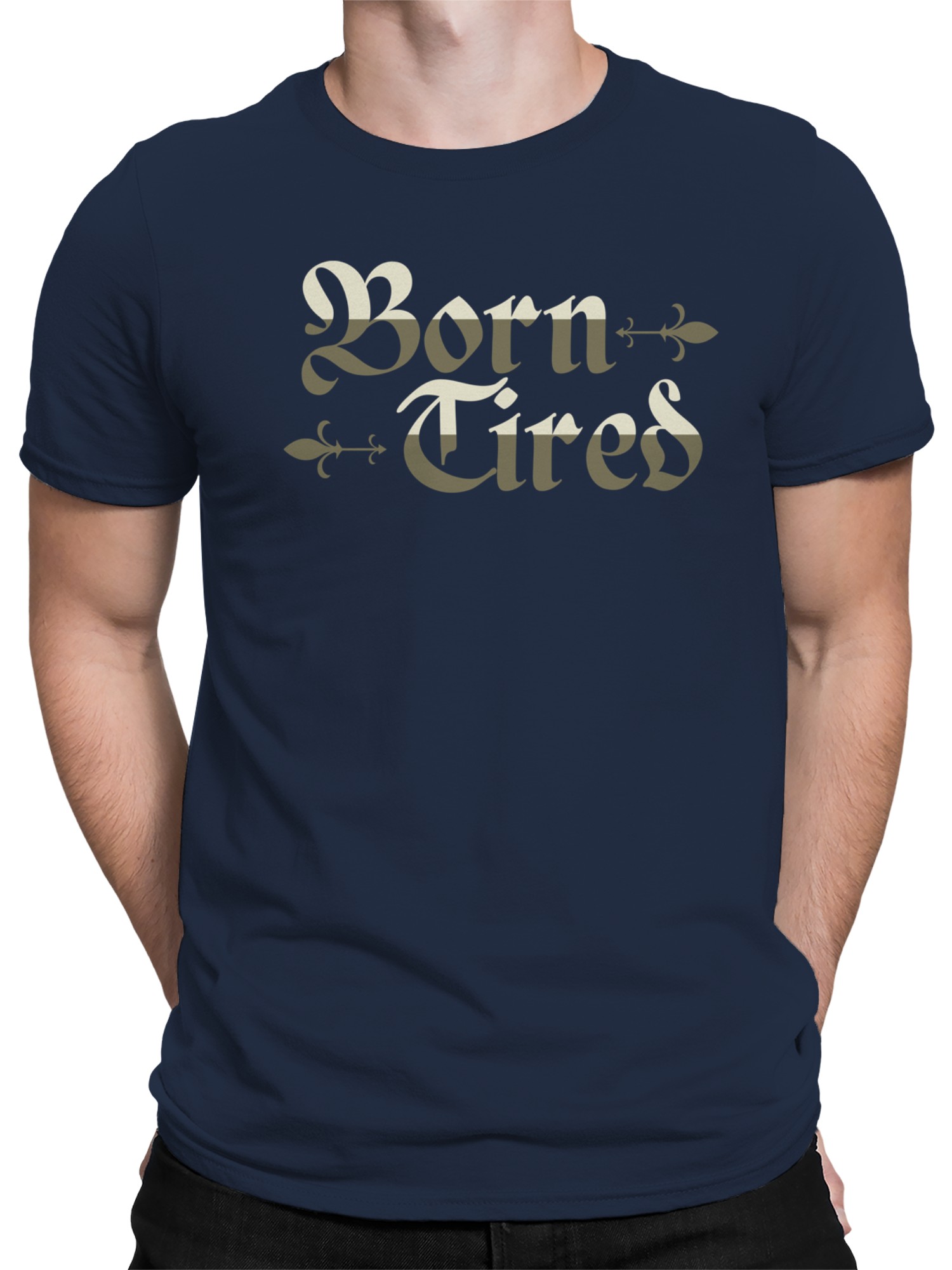 Camiseta para hombre vintage con diseño "Born Tired" - Imagen 5 de 9