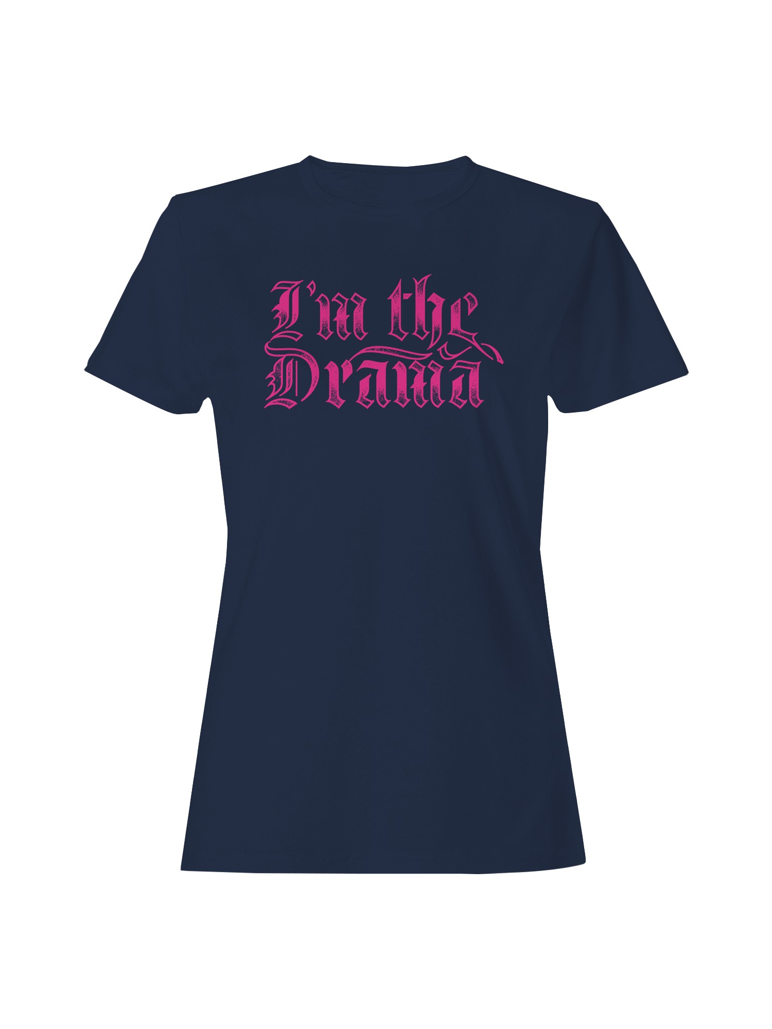 Bold Pink "I'm the Drama" Design Women's T-shirt - Picture 7 of 9