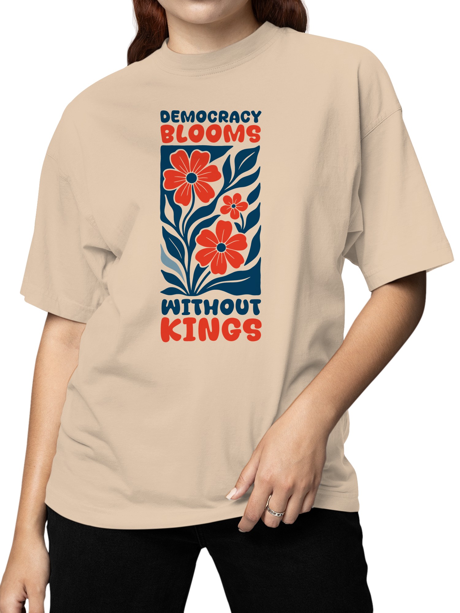 Democracy Blooms Without Kings Women's T-shirt - Picture 5 of 6