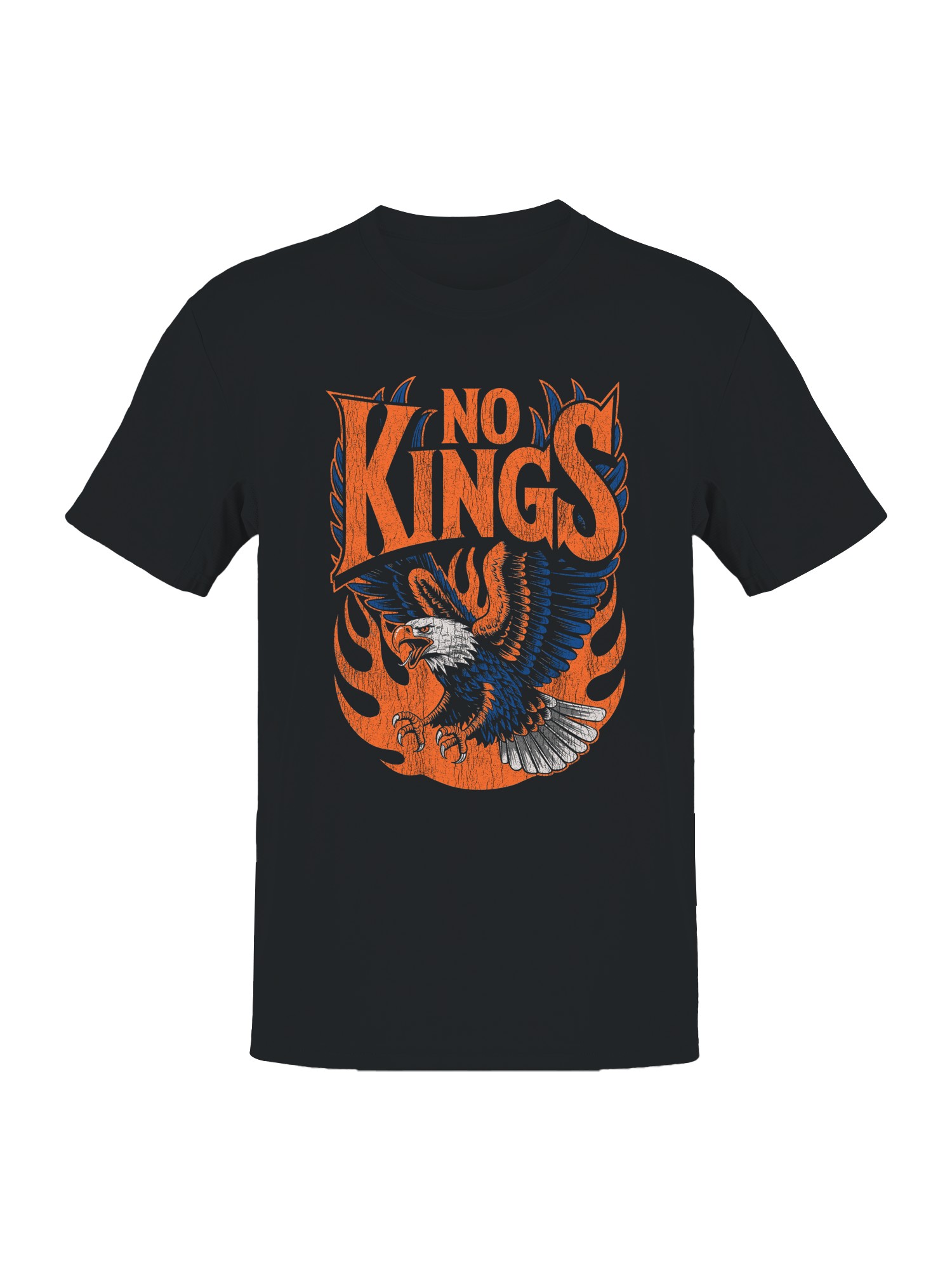 No Kings Eagle Fire Design Men's T-shirt - Picture 4 of 9