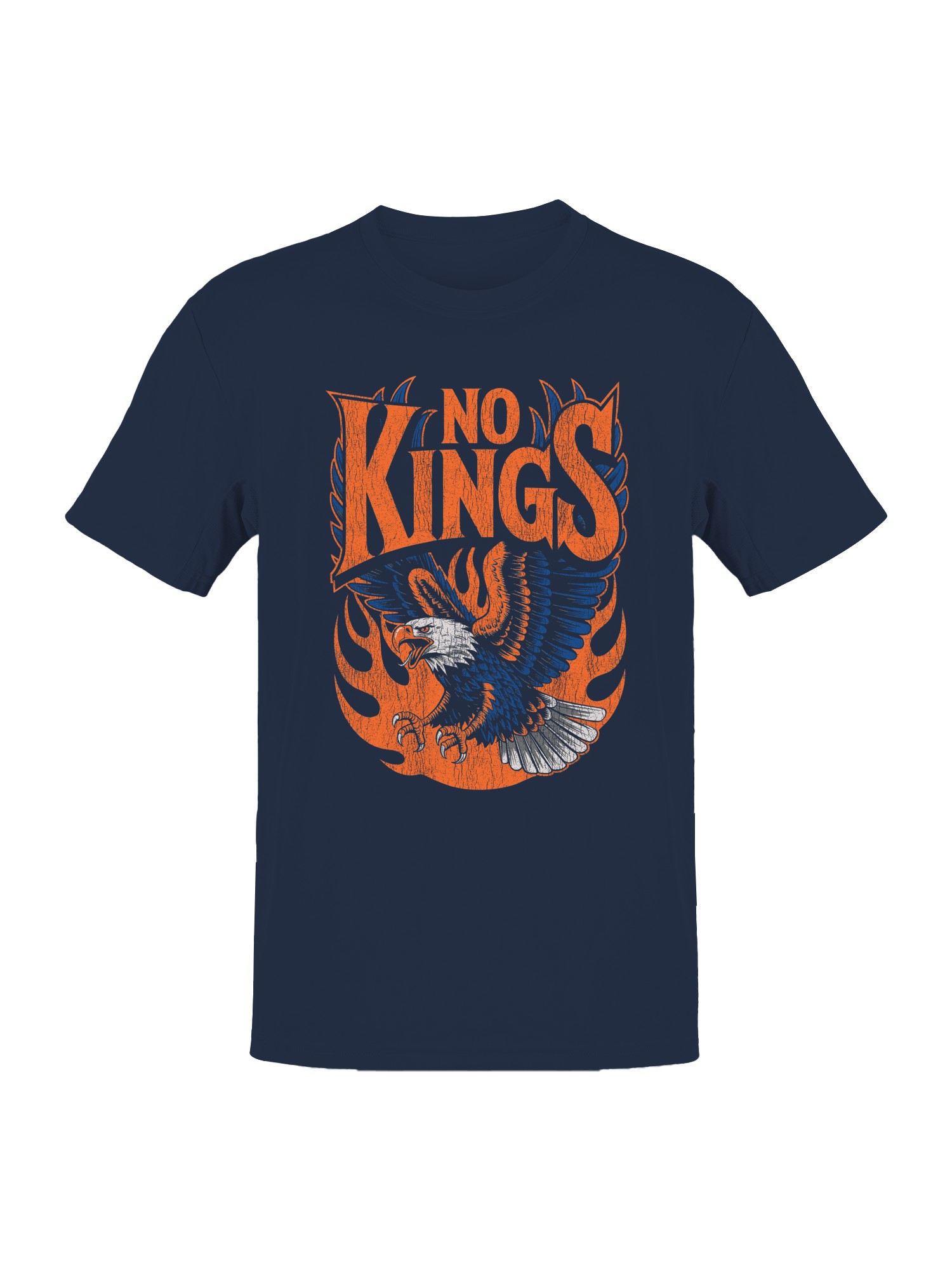No Kings Eagle Fire Design Men's T-shirt - Picture 7 of 9