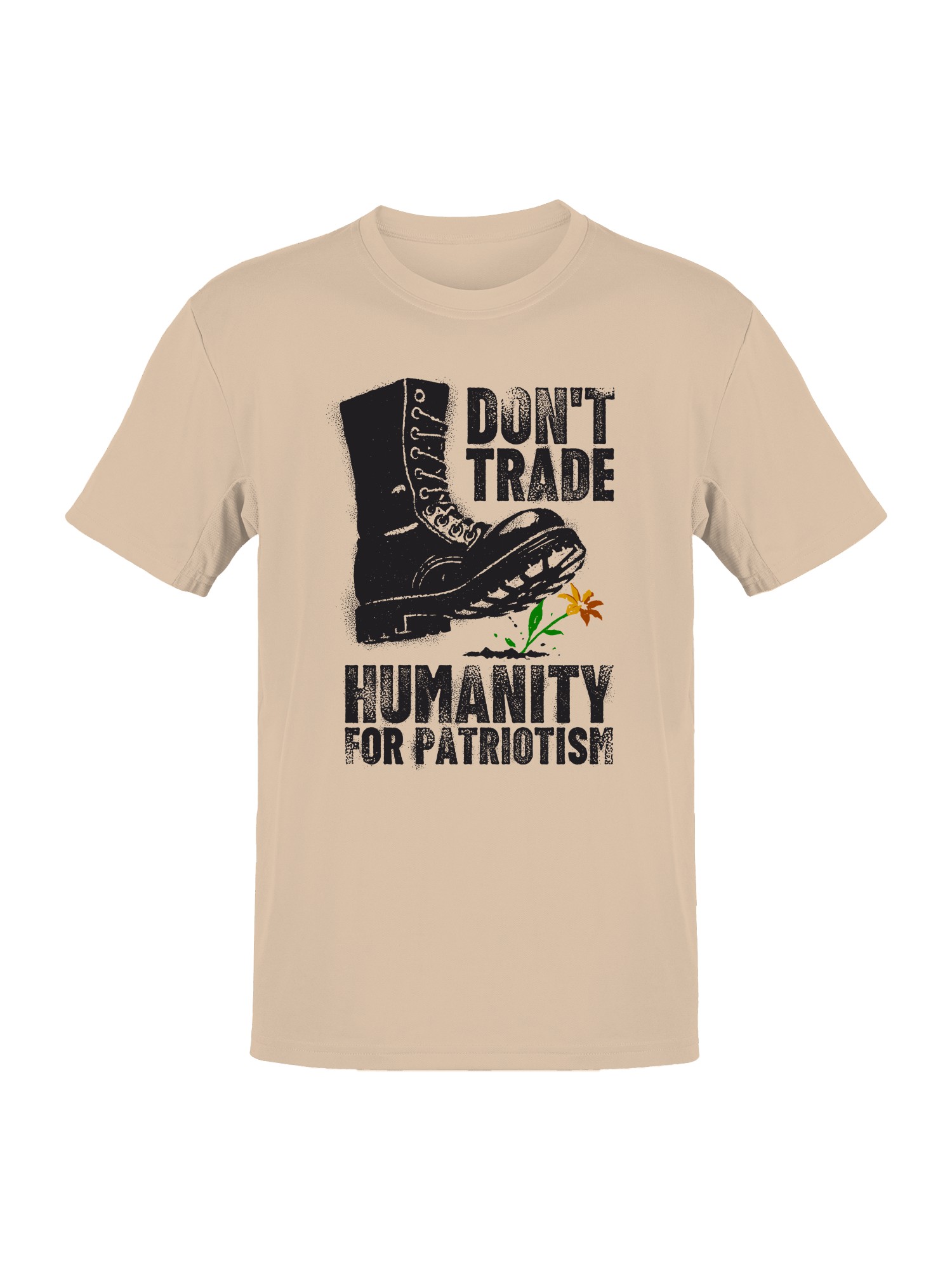 Humanity Over Patriotism Message Men's T-shirt - Picture 4 of 6
