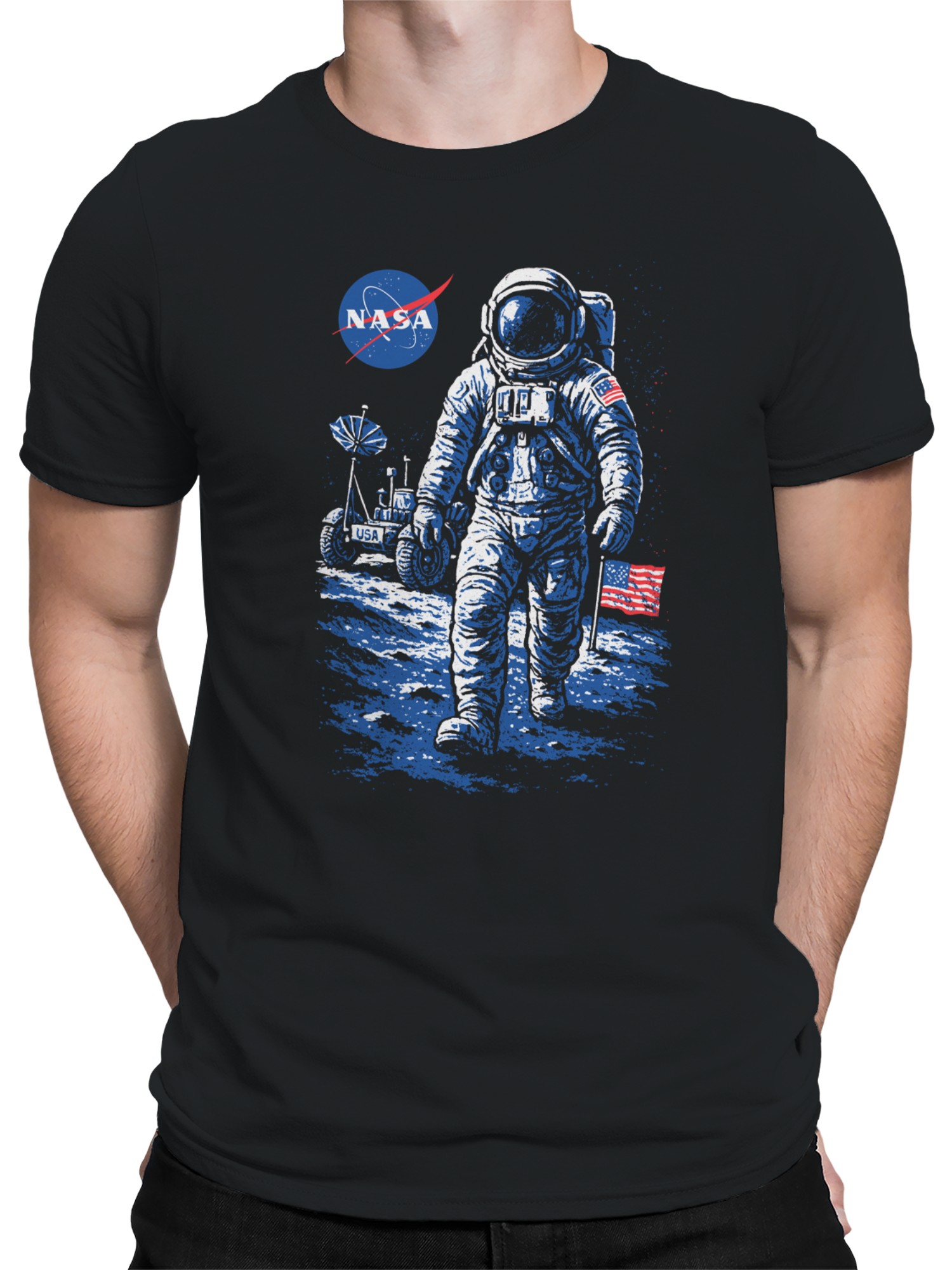 Offiziell lizenziertes NASA Astronaut Lunar Walk Design Herren T-Shirt - Bild 5 von 9