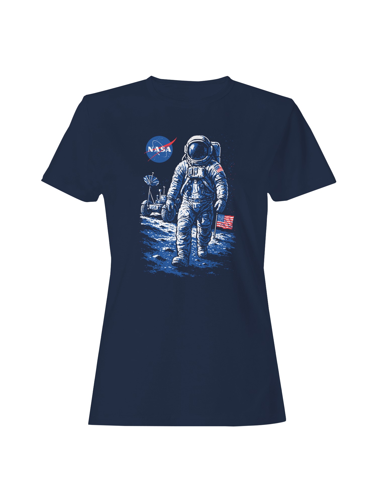 Officially Licensed NASA Astronaut Lunar Walk Design Women's T-shirt - Picture 7 of 9