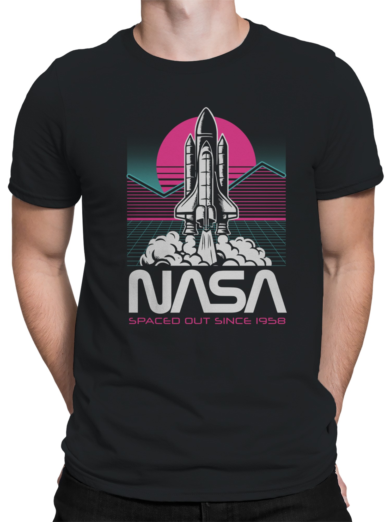 Officially Licensed Nasa Retro NASA Rocket Launch Men's T-shirt - Picture 5 of 9