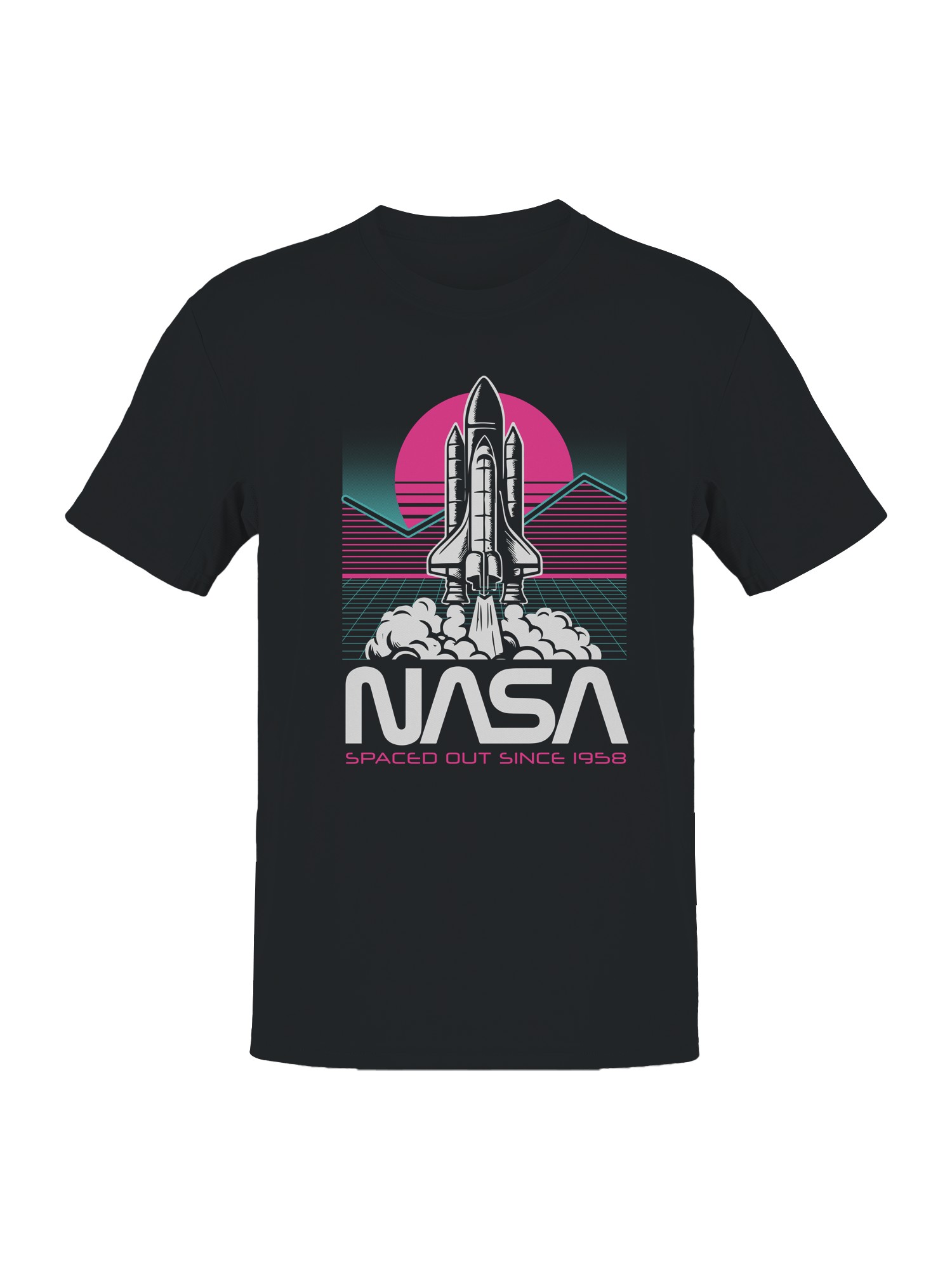 Officially Licensed Nasa Retro NASA Rocket Launch Men's T-shirt - Picture 4 of 9
