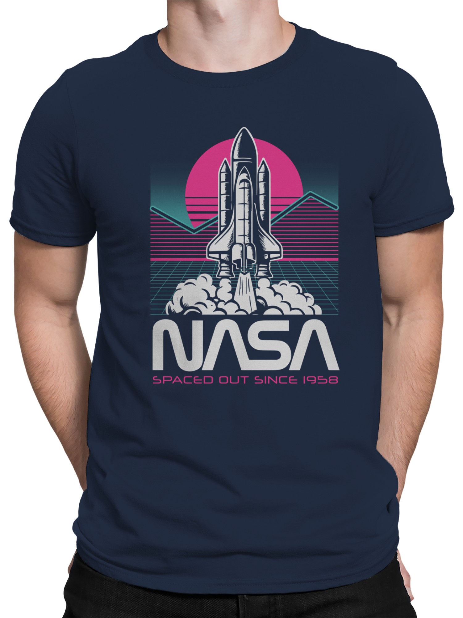 Officially Licensed Nasa Retro NASA Rocket Launch Men's T-shirt - Picture 8 of 9