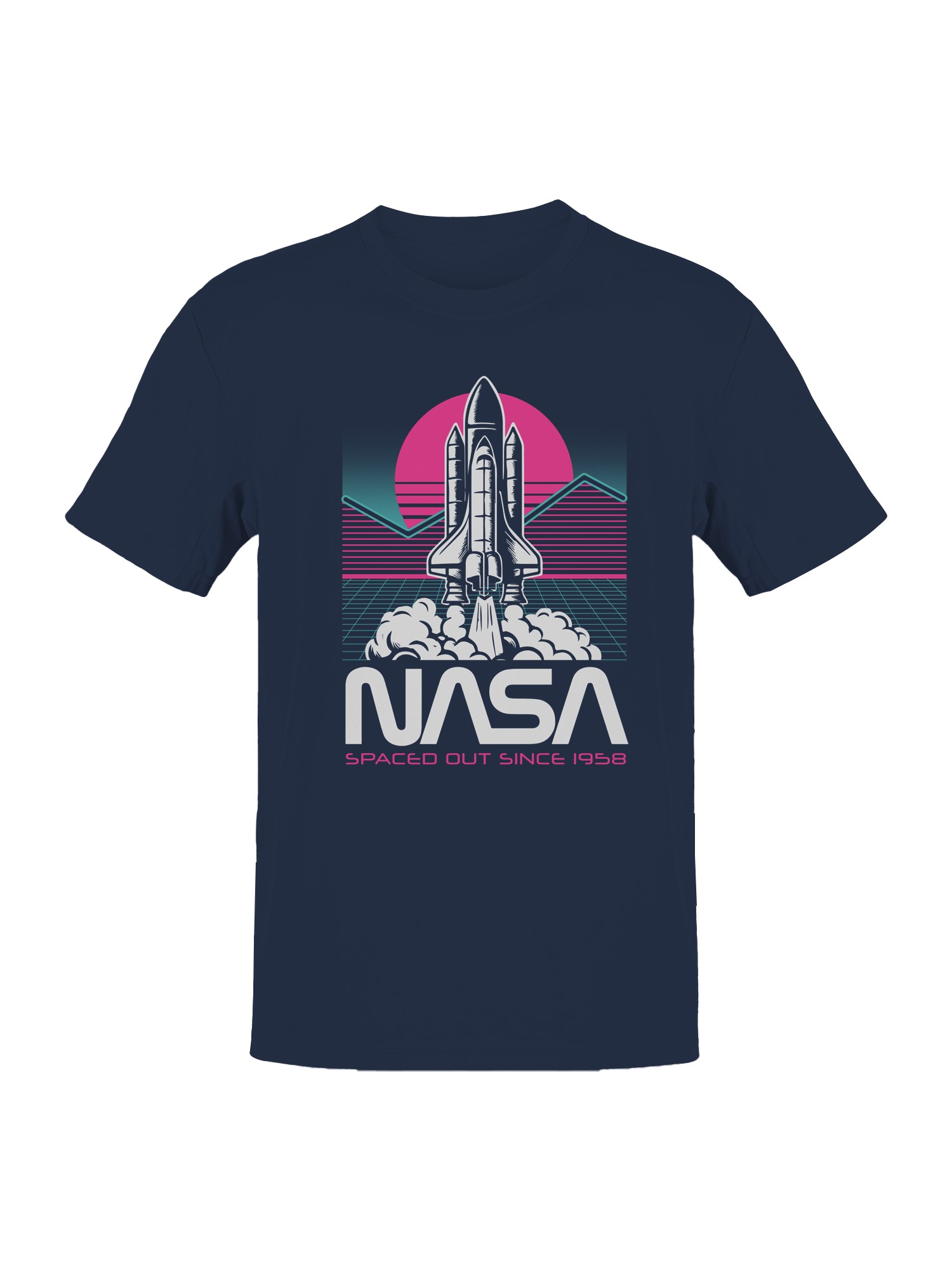 Officially Licensed Nasa Retro NASA Rocket Launch Men's T-shirt - Picture 7 of 9