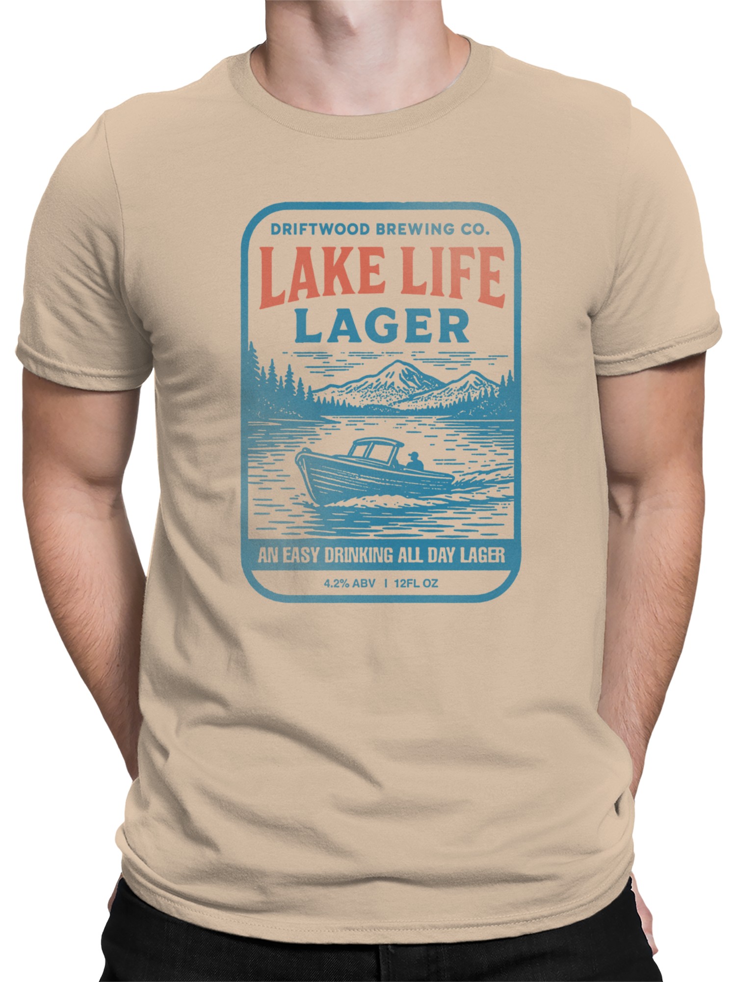 Lake Life Lager - Easy Drinking Beer Herren T-Shirt - Bild 8 von 9