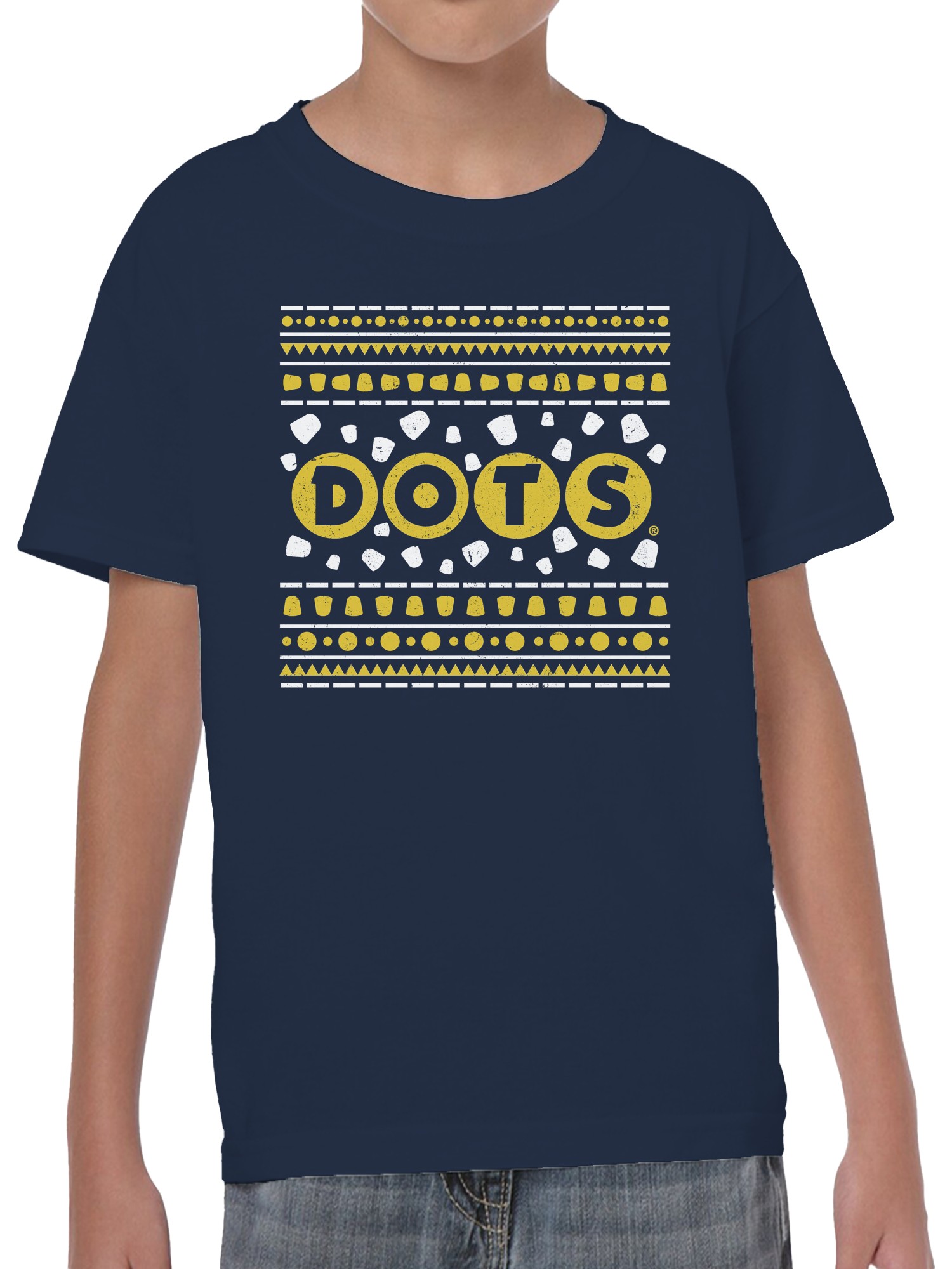Officially Licensed Dots Retro Pattern Art Print Youth's T-shirt - Picture 5 of 6