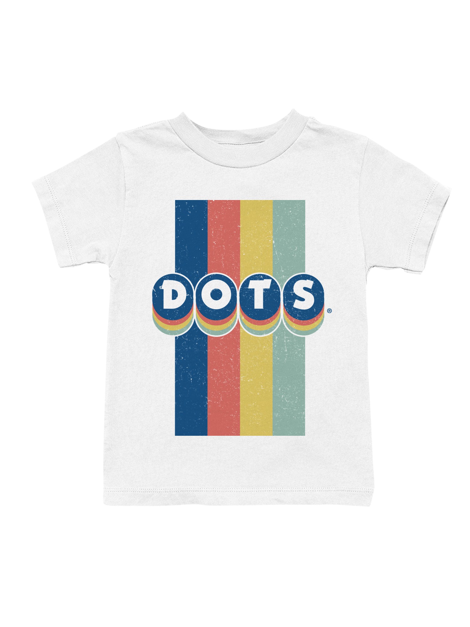 Officially Licensed Dots Retro Rainbow Design Youth's T-shirt - Picture 4 of 6
