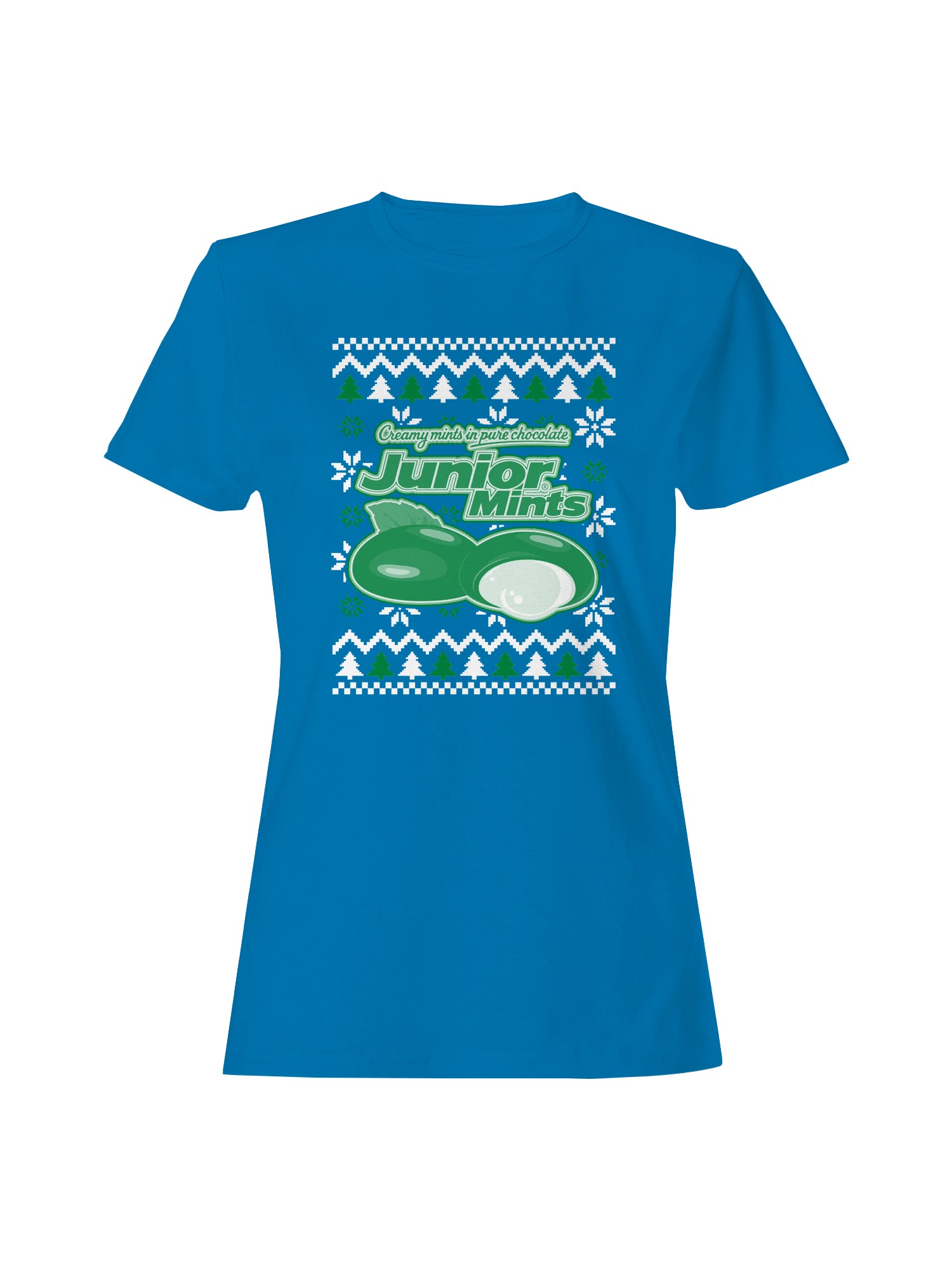 Officially Licensed Junior Mints Minty Holiday Design Women's T-shirt - Picture 7 of 9