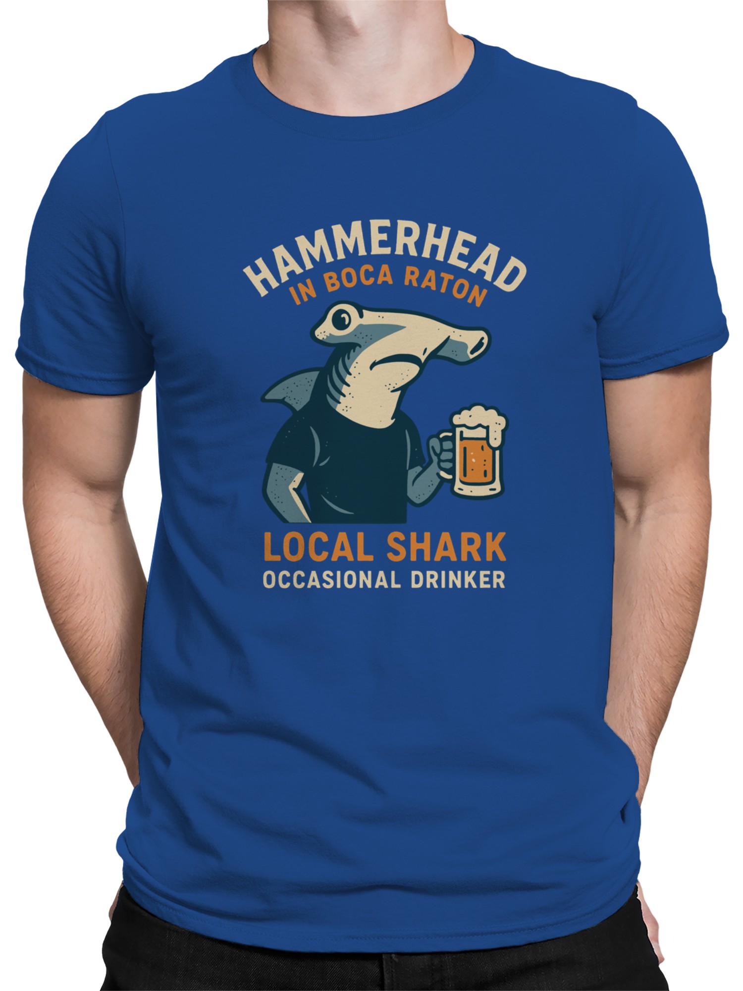 Boca Raton Hammerhead Shark Fun Men's T-shirt - Picture 8 of 12